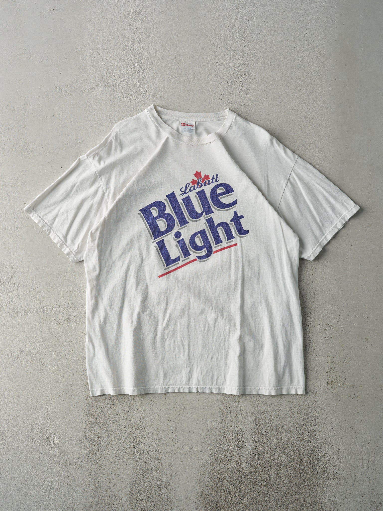 Vintage 90s White Labatt Blue Light Beer Tee (M)