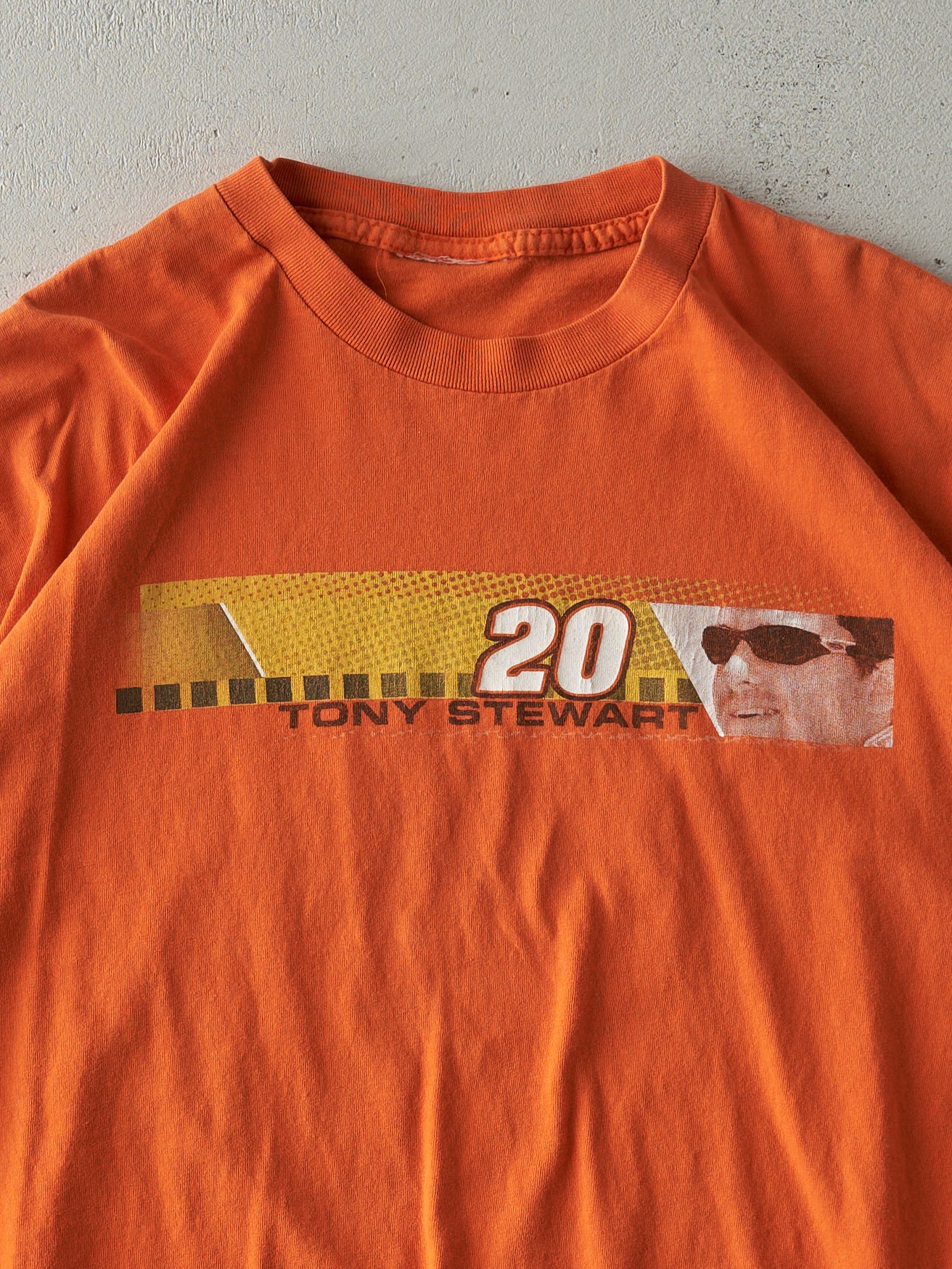 Vintage Y2K Orange Tony Stewart Nascar Racing Boxy Tee (L)