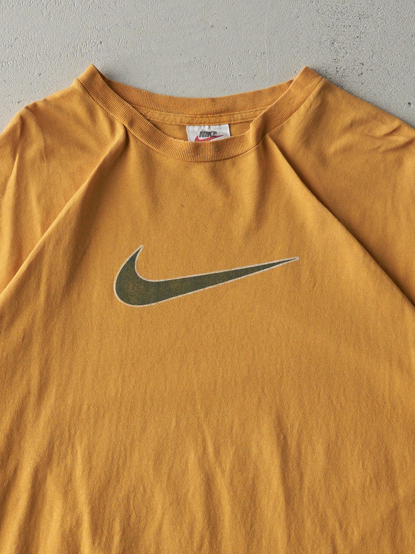 Vintage 90s Yellow Nike Swoosh Tee (L)