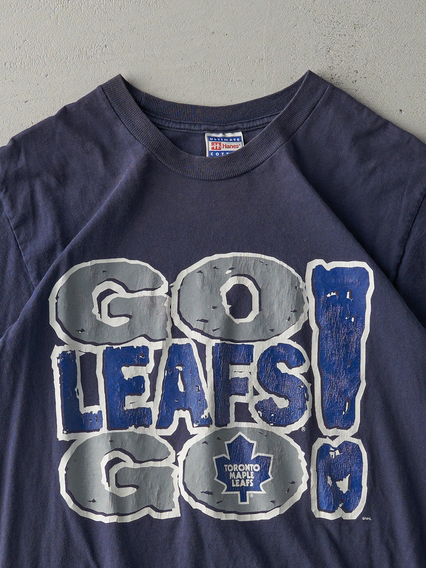 Vintage 90s Navy Blue Toronto Maple Leafs Tee (M)