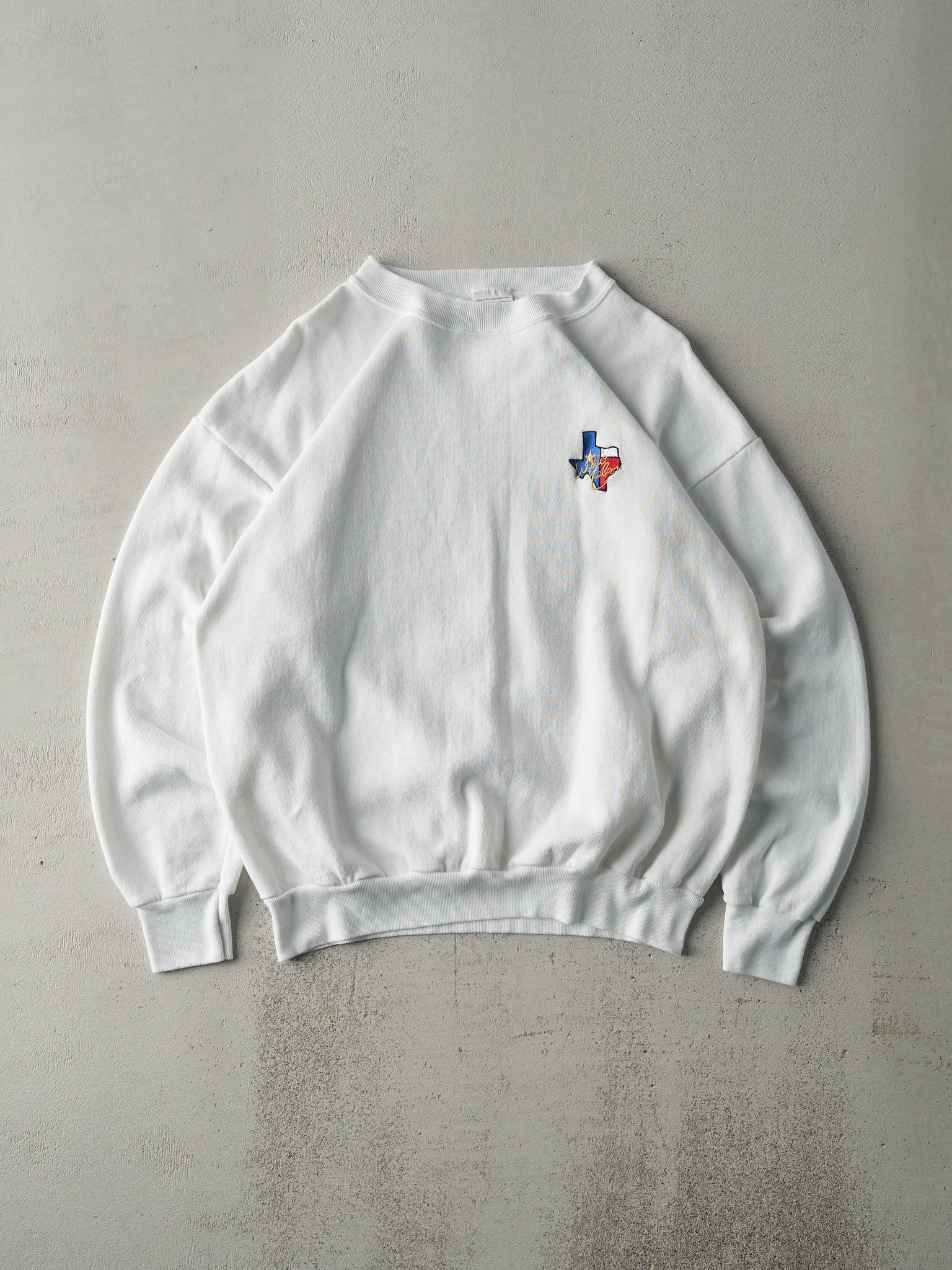 Vintage 90s White Willie Nelson Embroidered Crewneck (M/L)