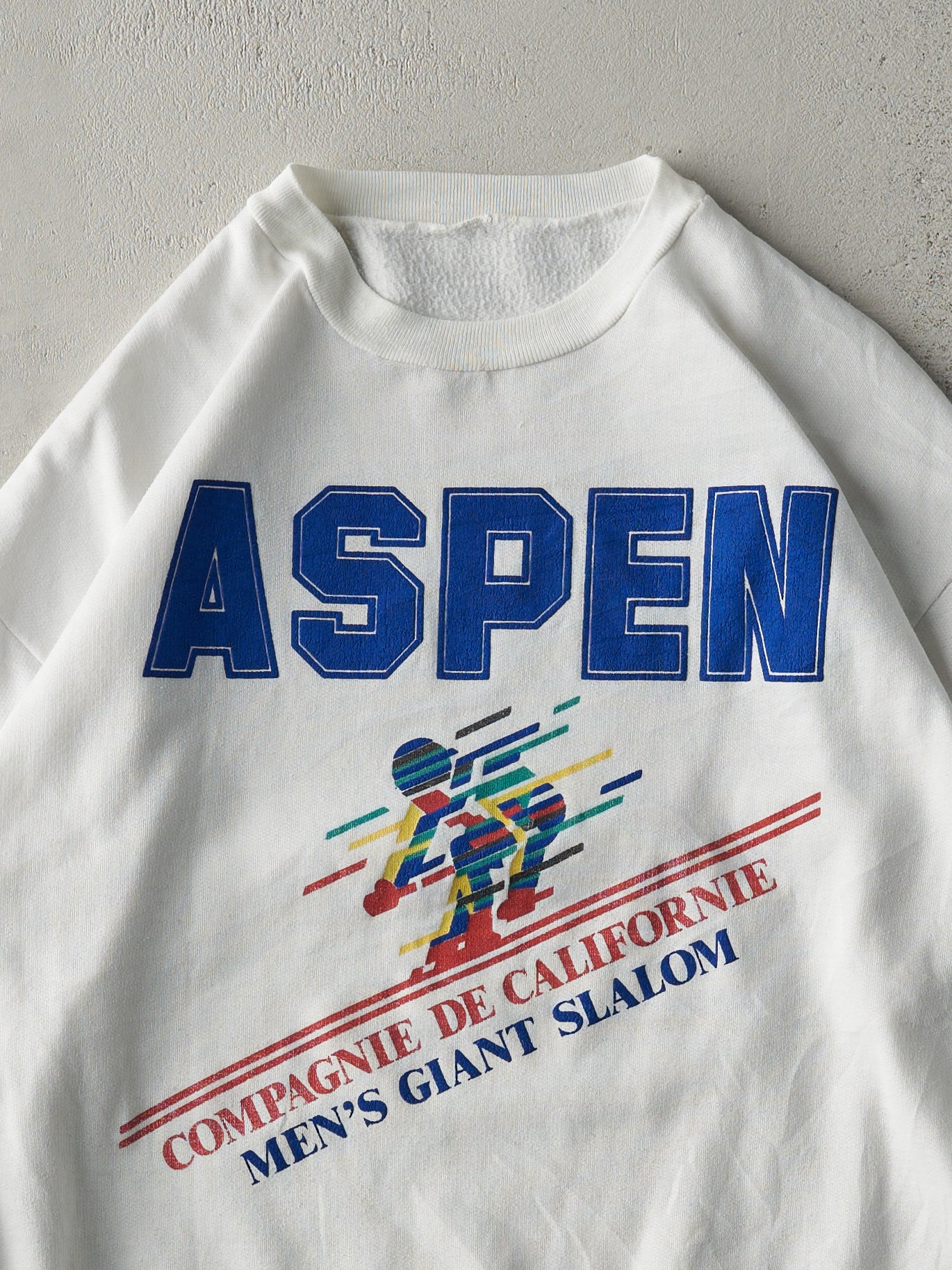 Vintage 80s White Aspen Ski Crewneck (M)