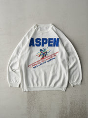 Vintage 80s White Aspen Ski Crewneck (M)