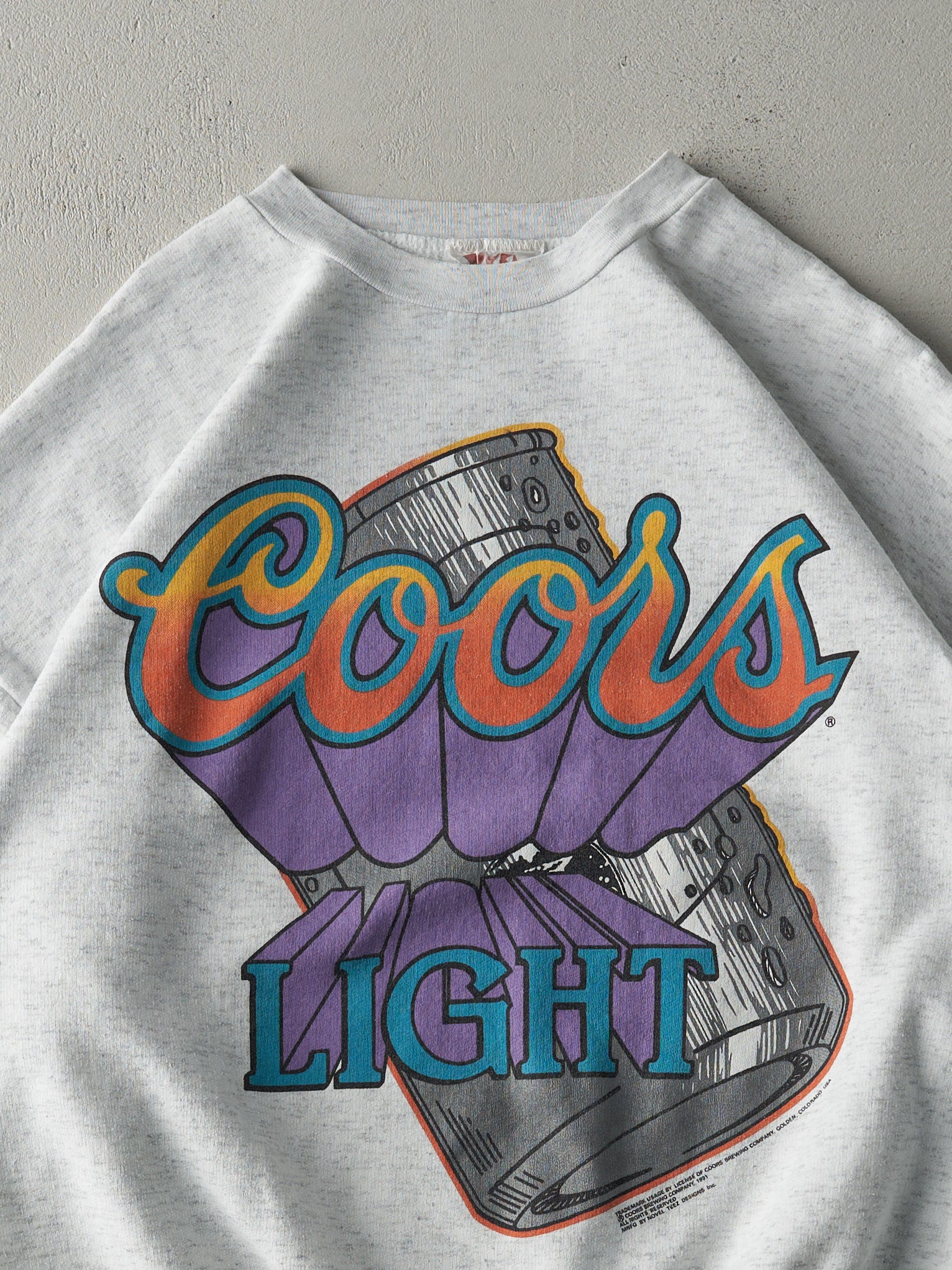 Vintage 91' Heather Grey Coors Light Crewneck (L)
