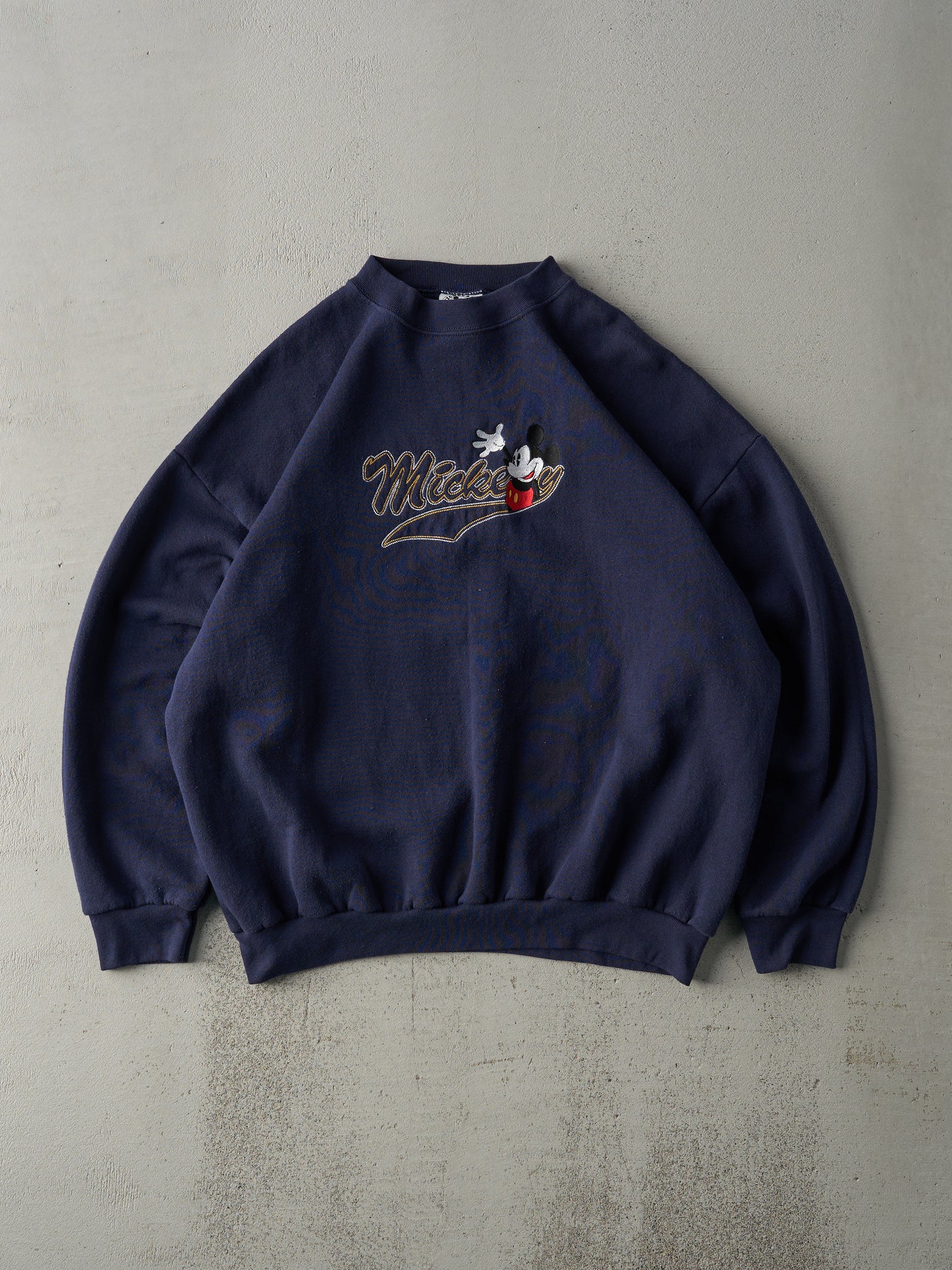 Vintage 90s Navy Blue Mickey Mouse Embroidered Crewneck (L)