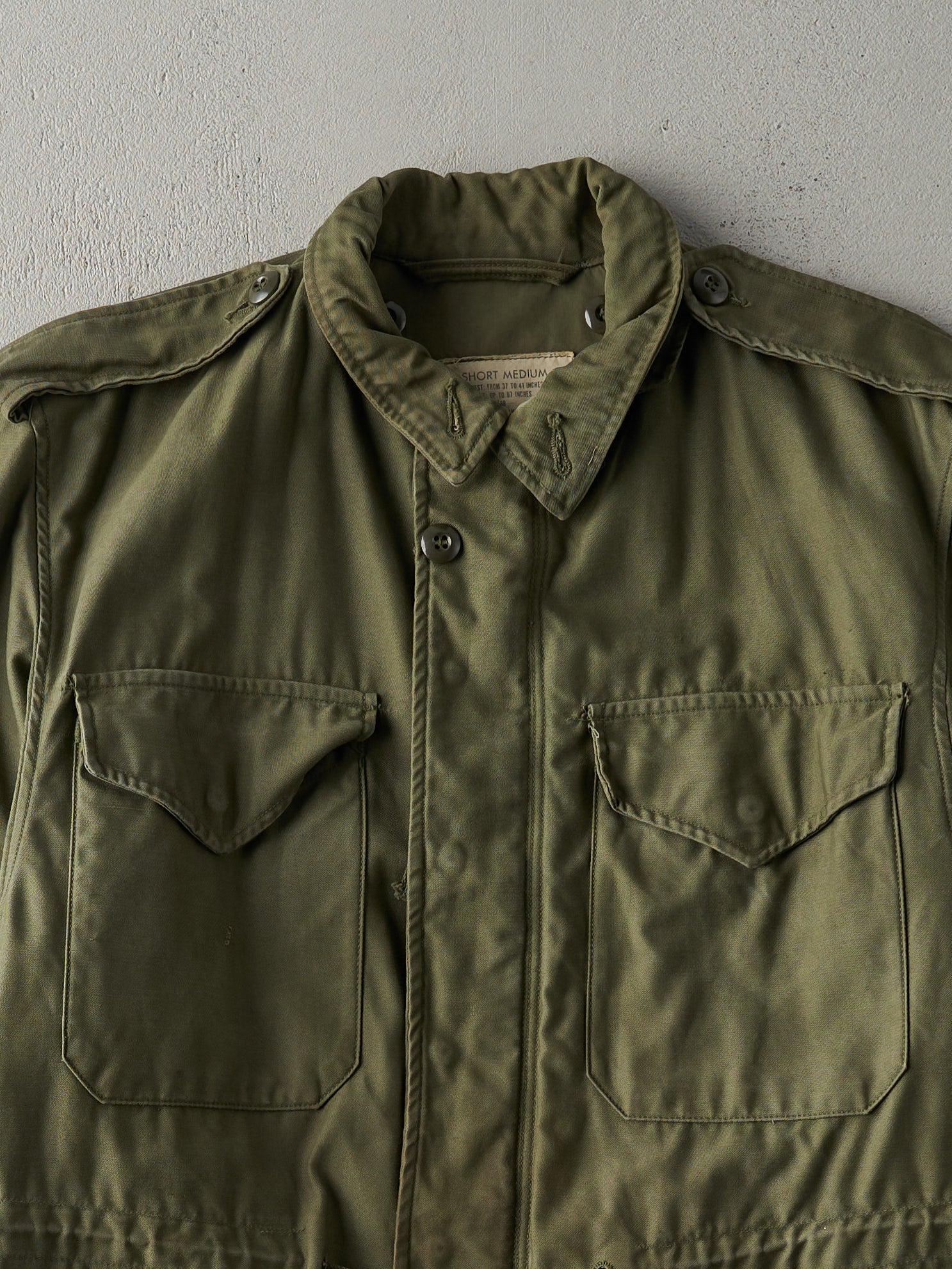 Vintage 60s Olive Green OG 107 Field Coat Military Jacket (M)