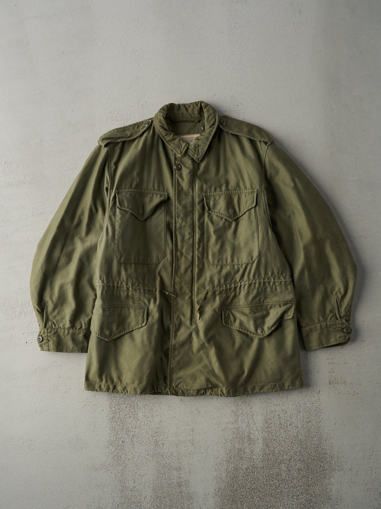 Vintage 60s Olive Green OG 107 Field Coat Military Jacket (M)
