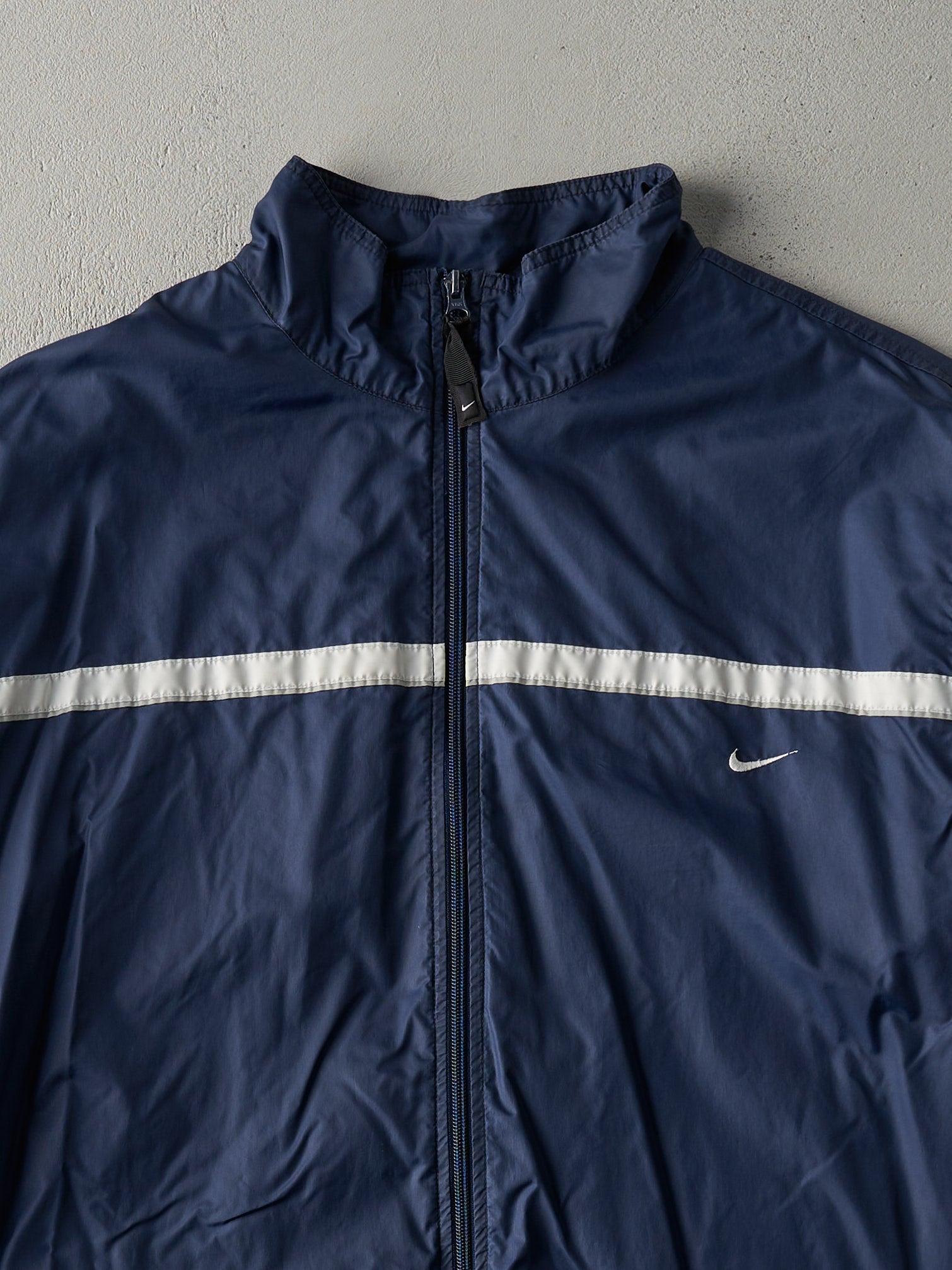 Vintage Y2K Navy Blue Nike Wind Breaker Jacket (L)