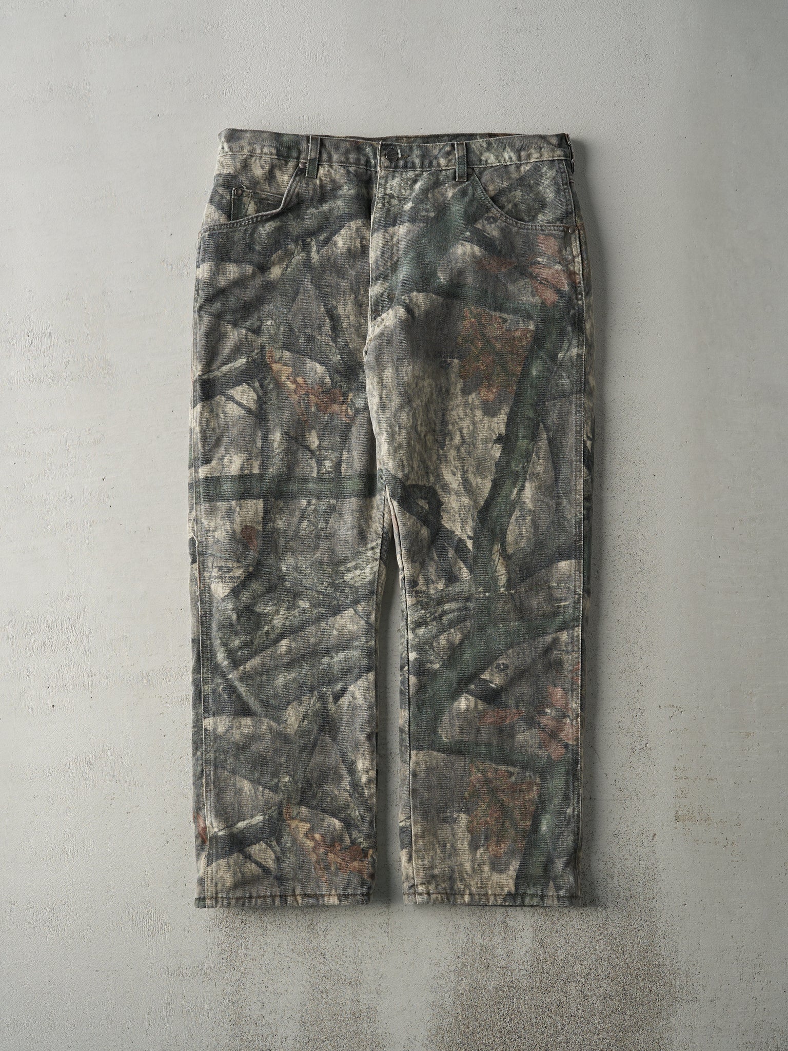 Vintage Y2K Green Wrangler x Mossy Oak Camo Blanket Lined Pants (37.5x28)