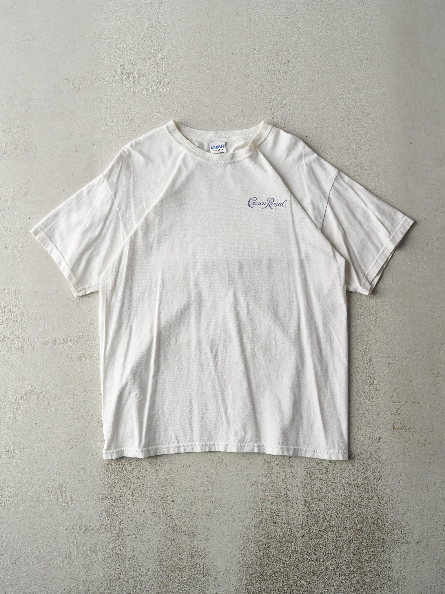 Vintage Y2K White Crown Royal Logo Tee (M)