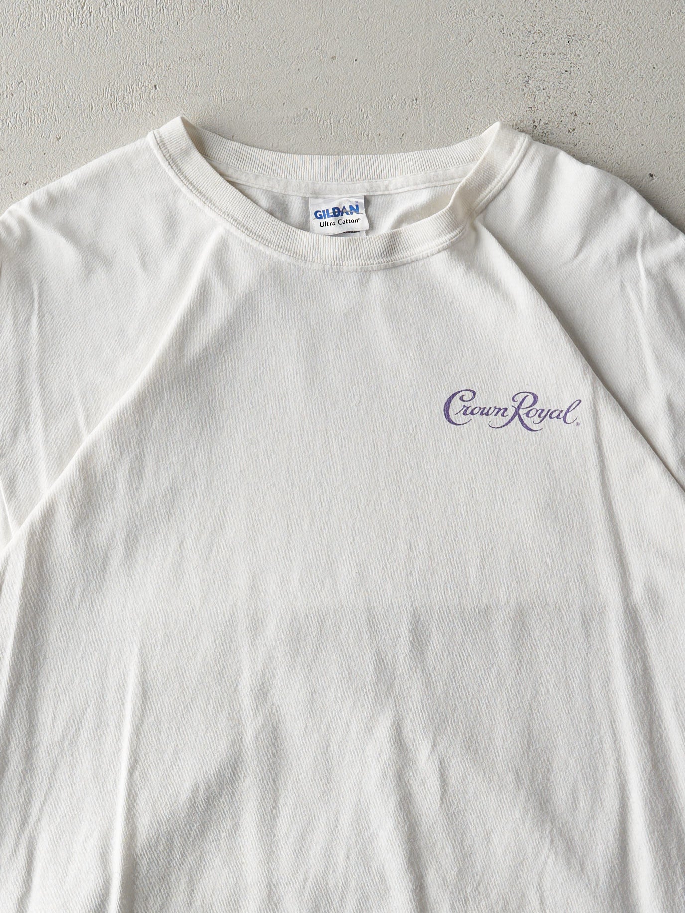 Vintage Y2K White Crown Royal Logo Tee (M)