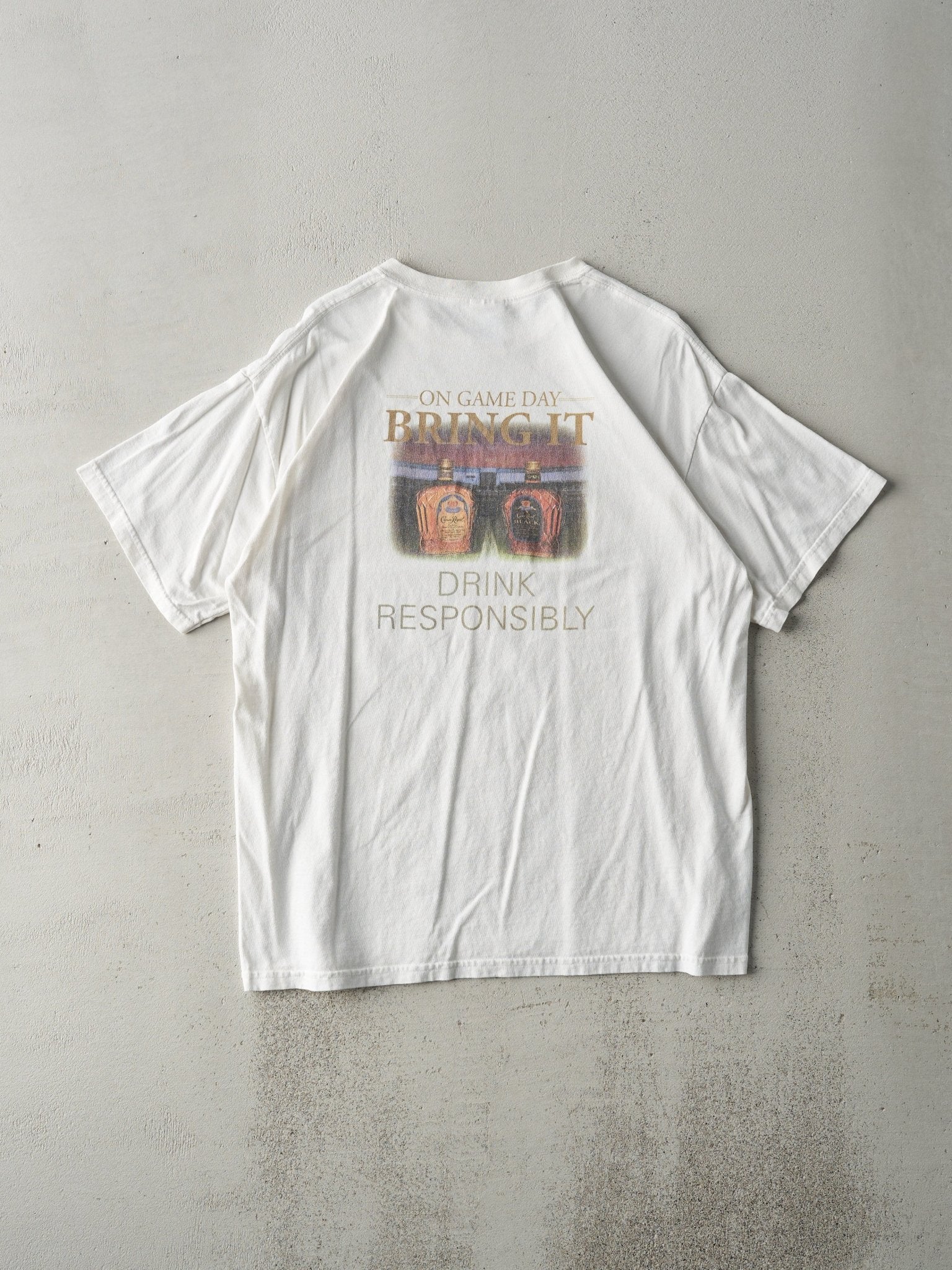 Vintage Y2K White Crown Royal Logo Tee (M)