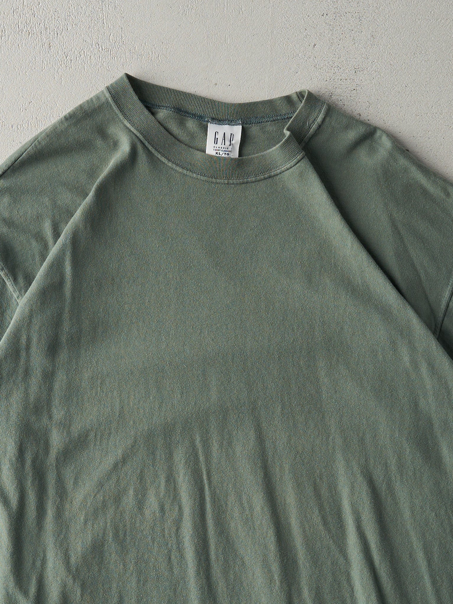 Vintage 90s Sage Green Blank Single Stitch Tee (L)