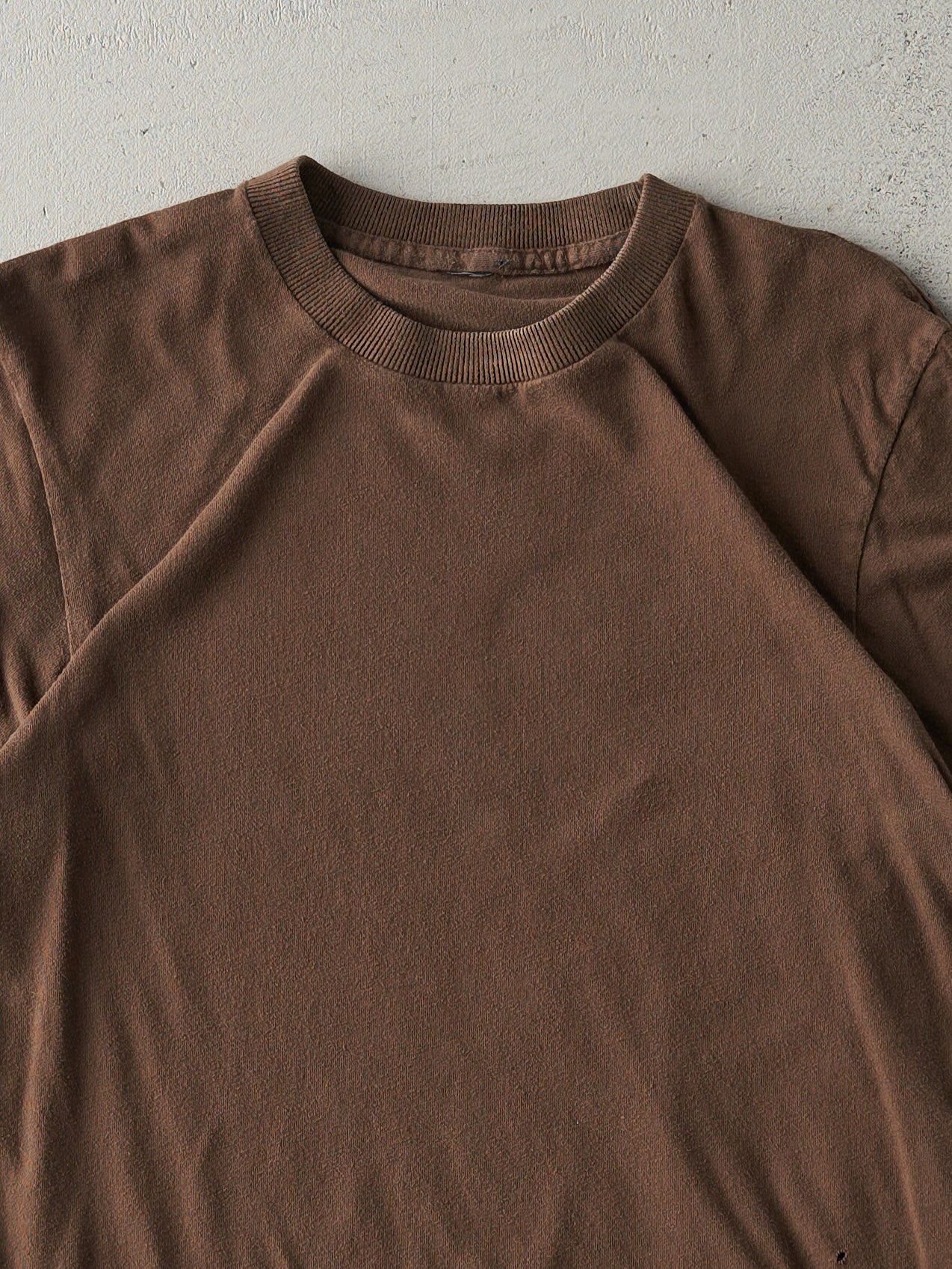 Vintage 80s Chocolate Brown Blank Single Stitch Tee (XS)