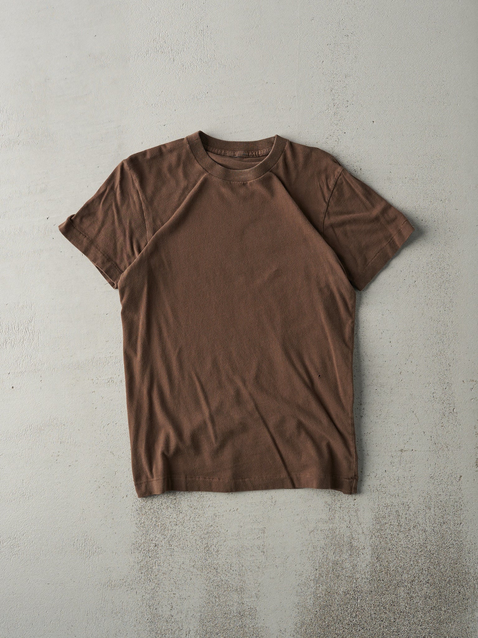 Vintage 80s Chocolate Brown Blank Single Stitch Tee (XS)