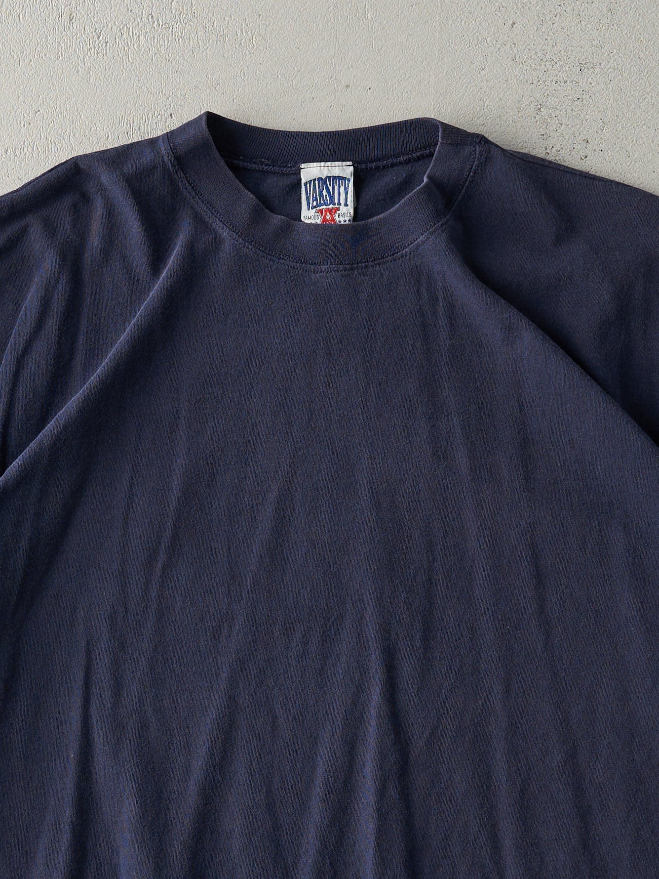 Vintage 90s Navy Blue Blank Single Stitch Tee (M)