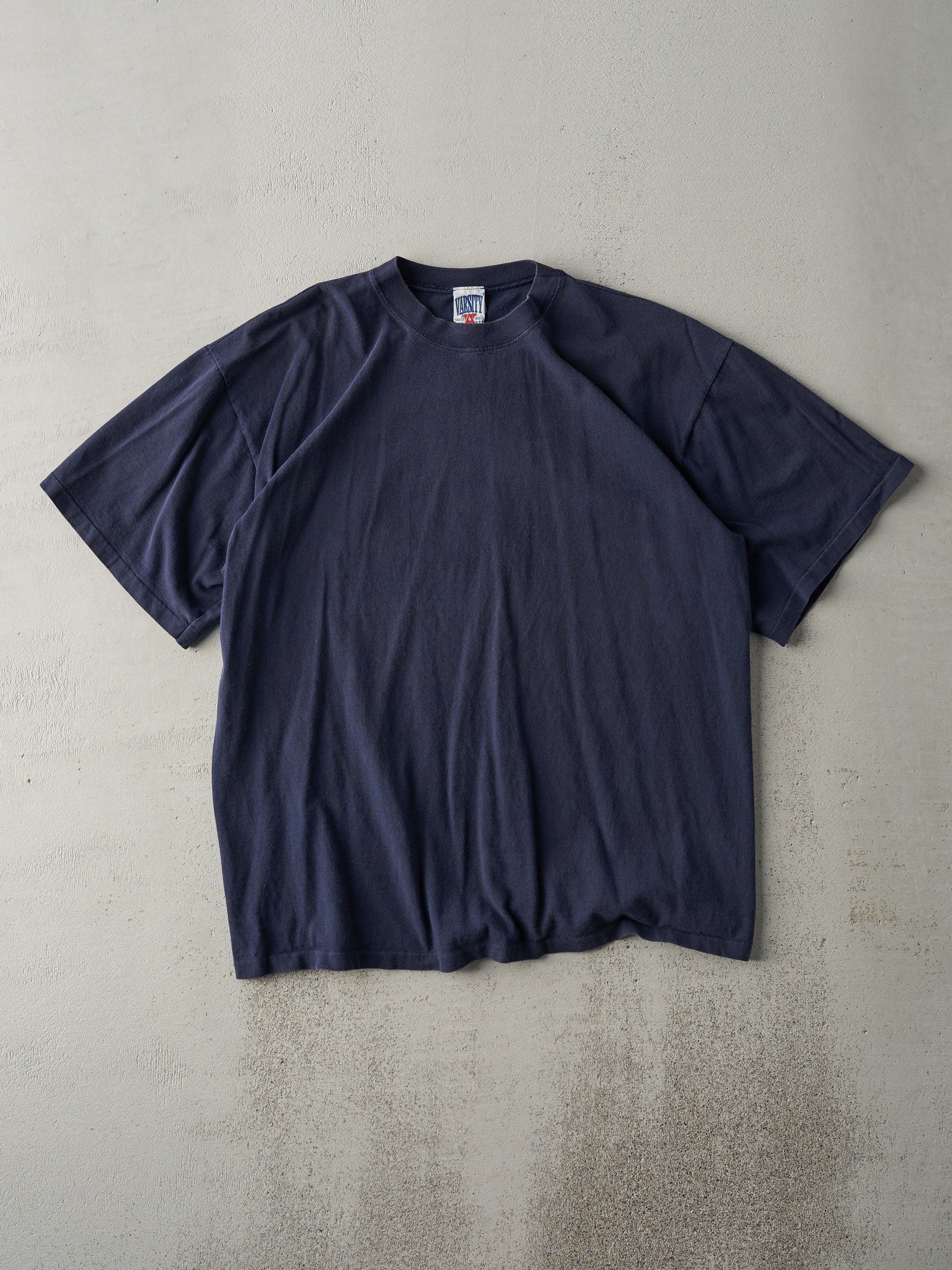 Vintage 90s Navy Blue Blank Single Stitch Tee (M)