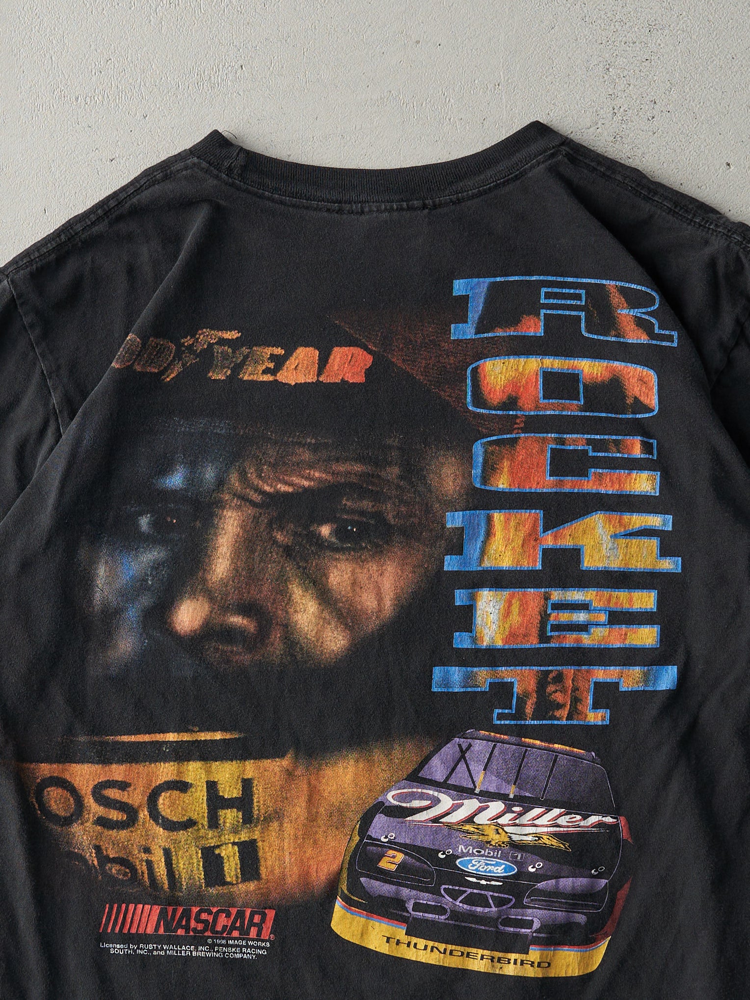 Vintage 96' Black Rusty Wallace Nascar Racing Tee (M)