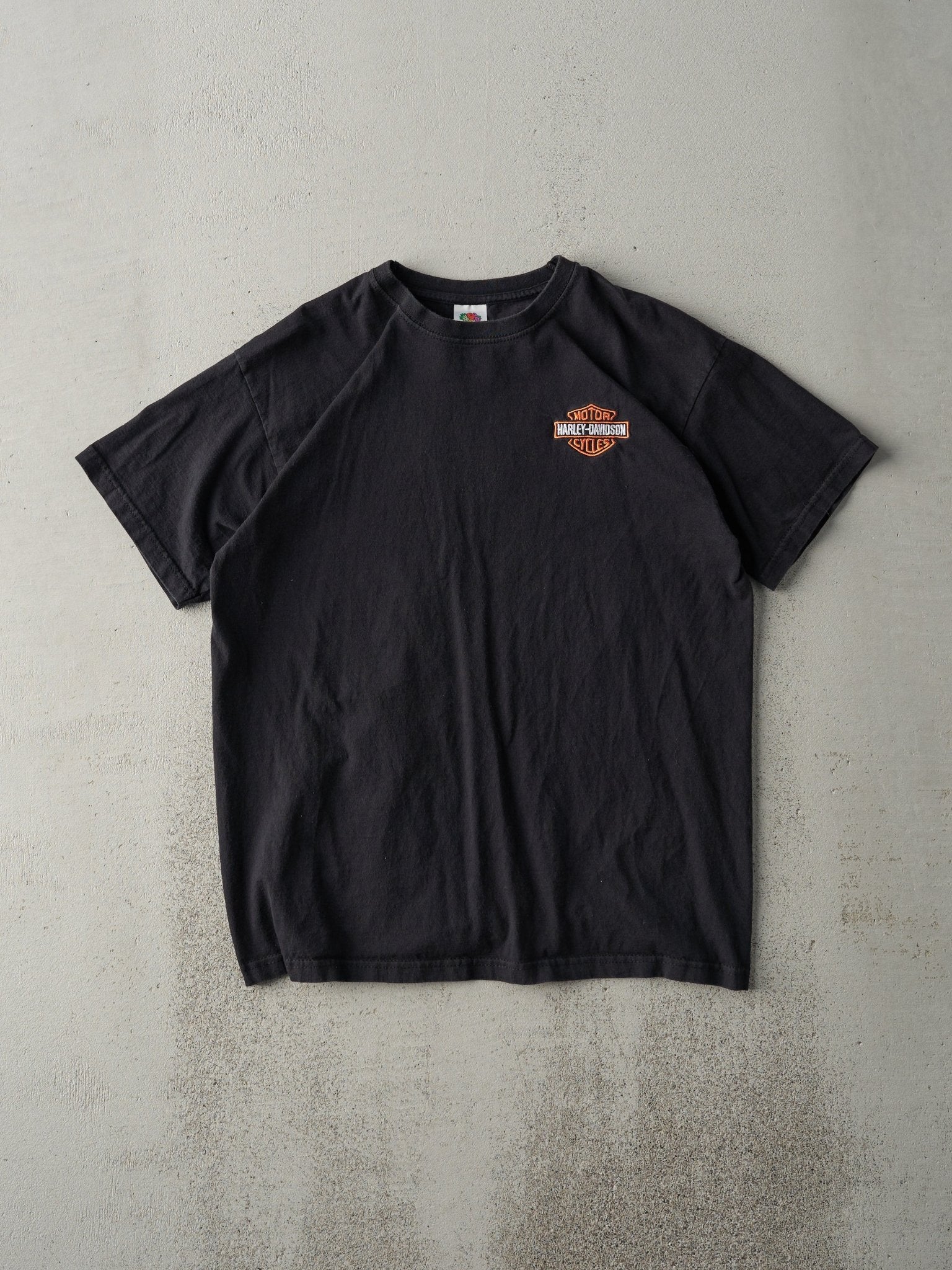 Vintage 90s Black Dubrovnik Euro Harley Davidson Embroidered Tee (S/M)