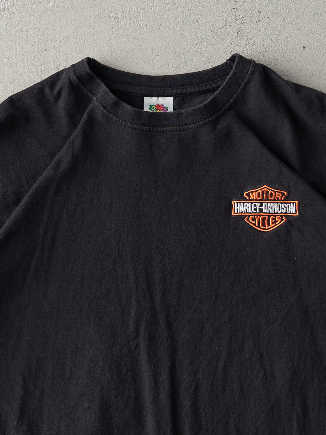 Vintage 90s Black Dubrovnik Euro Harley Davidson Embroidered Tee (S/M)