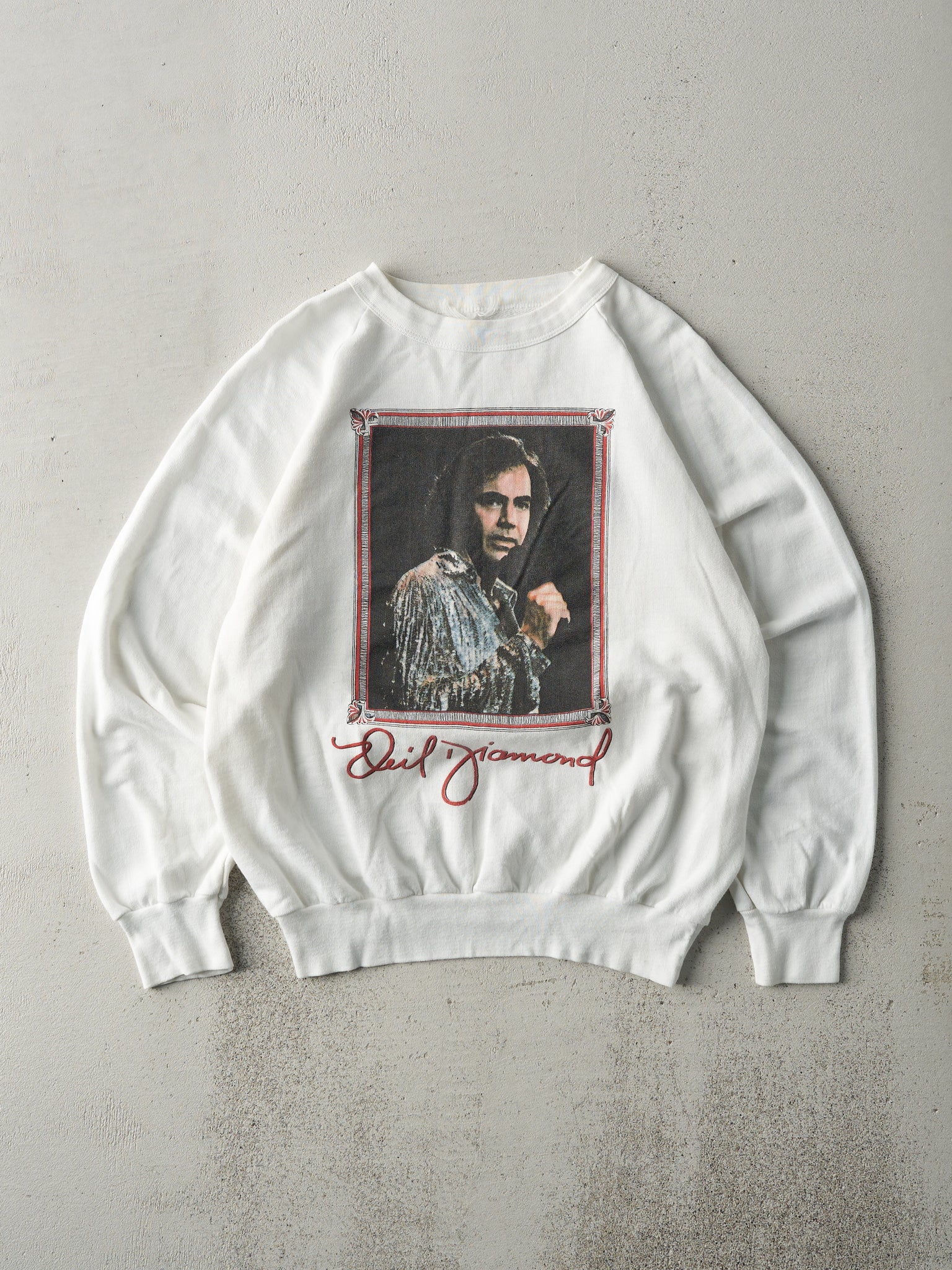 Vintage RARE 80s White Neil Diamond Crewneck (M)