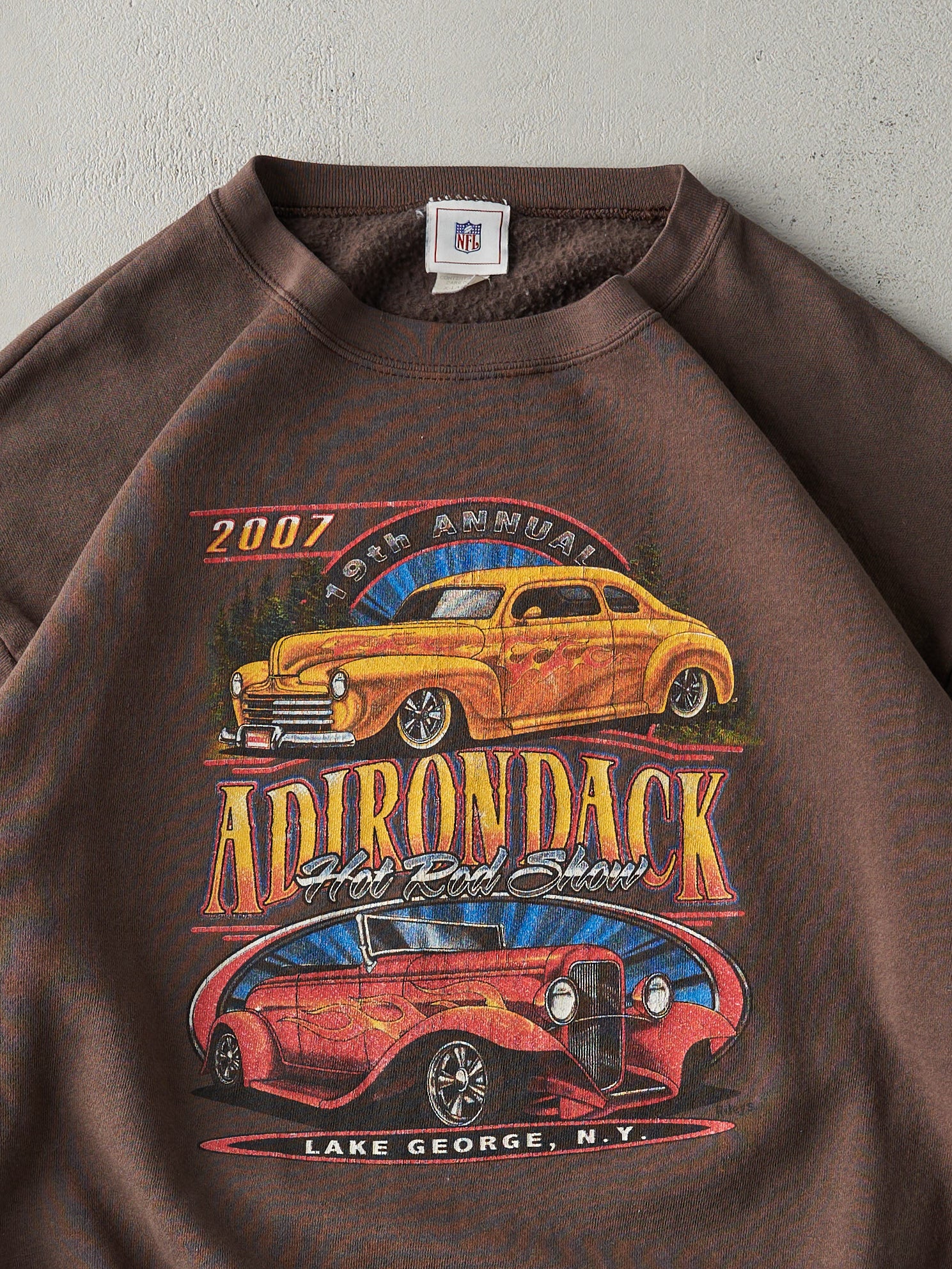 Vintage 07' Chocolate Brown Hot Rods Show Crewneck (L)