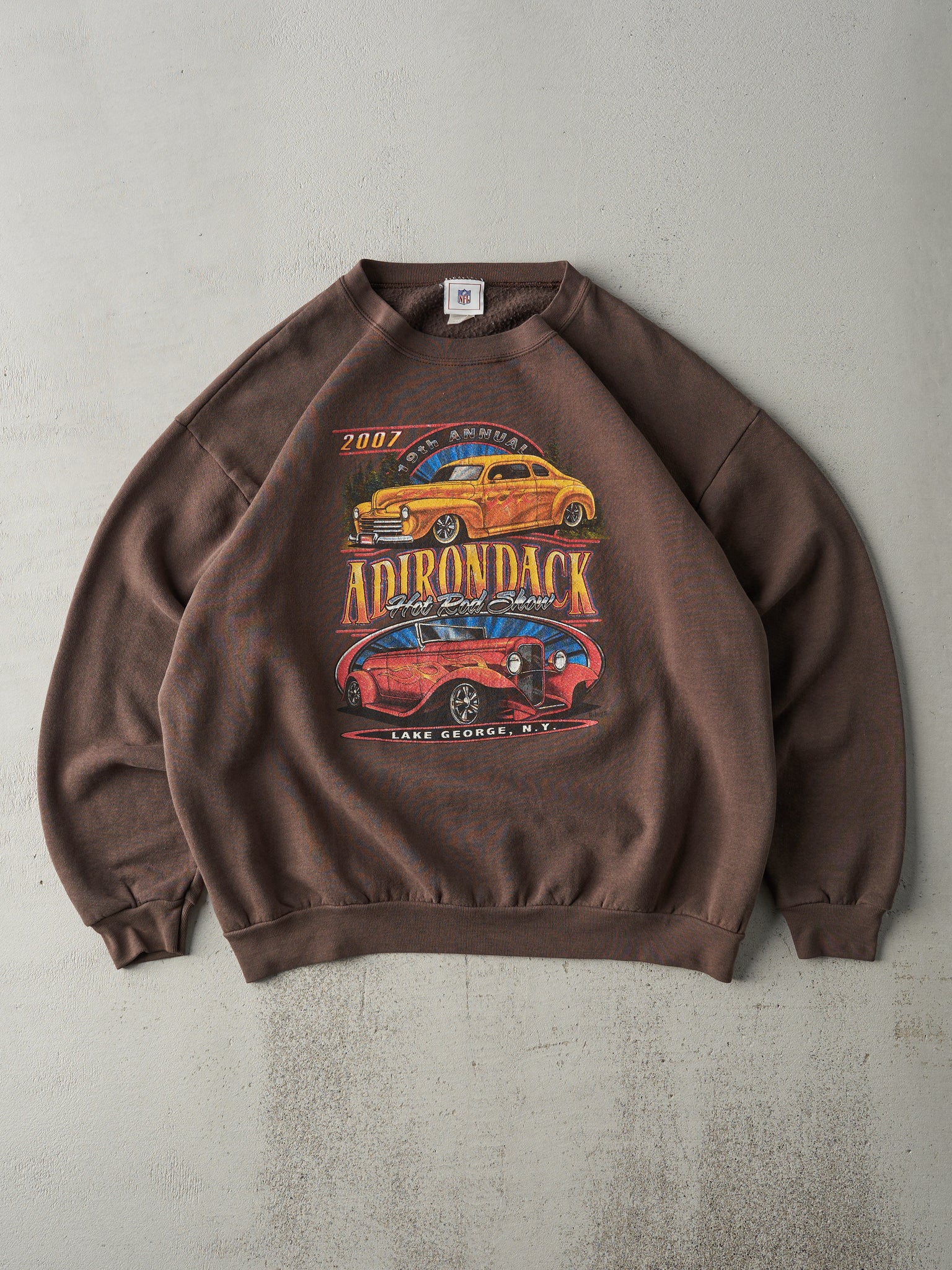 Vintage 07' Chocolate Brown Hot Rods Show Crewneck (L)