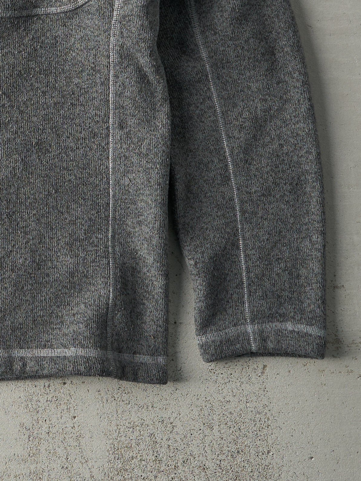 Vintage Y2K Charcoal Grey The North Face Polar Fleece Quarter Zip Sweater (L)