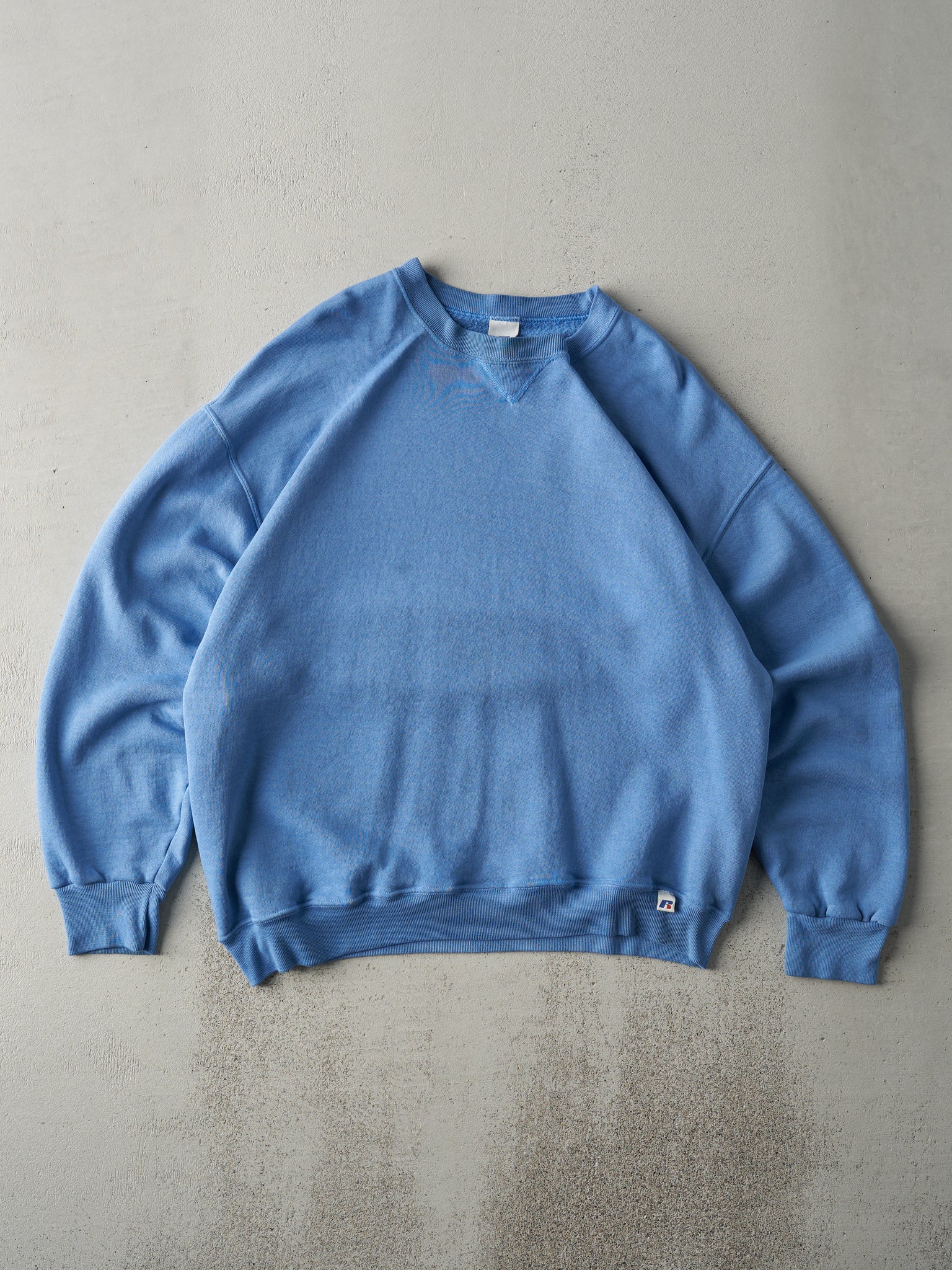 Vintage Y2K Sky Blue Russell Athletics Blank Crewneck (L)