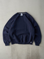 Vintage Y2K Navy Blue Russell Athletics Blank Crewneck (M)