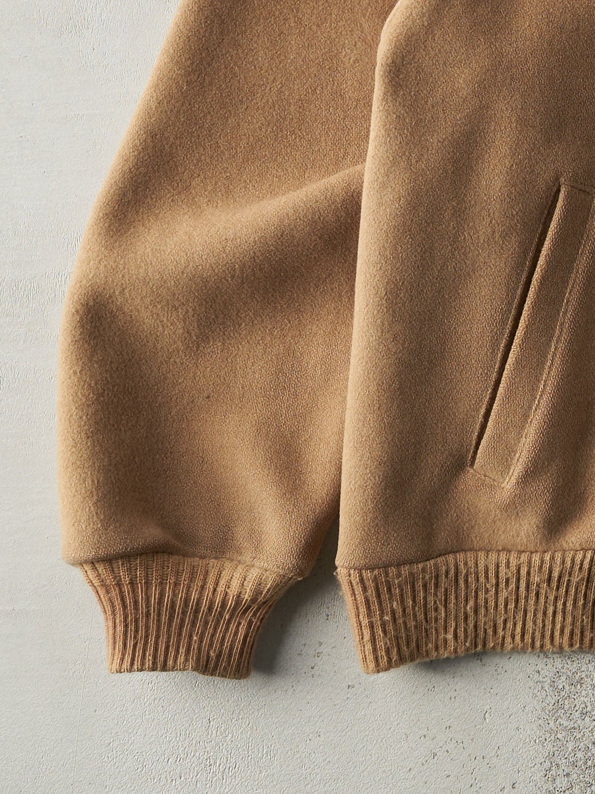 Vintage 80s Beige Blank Wool Jacket (L)