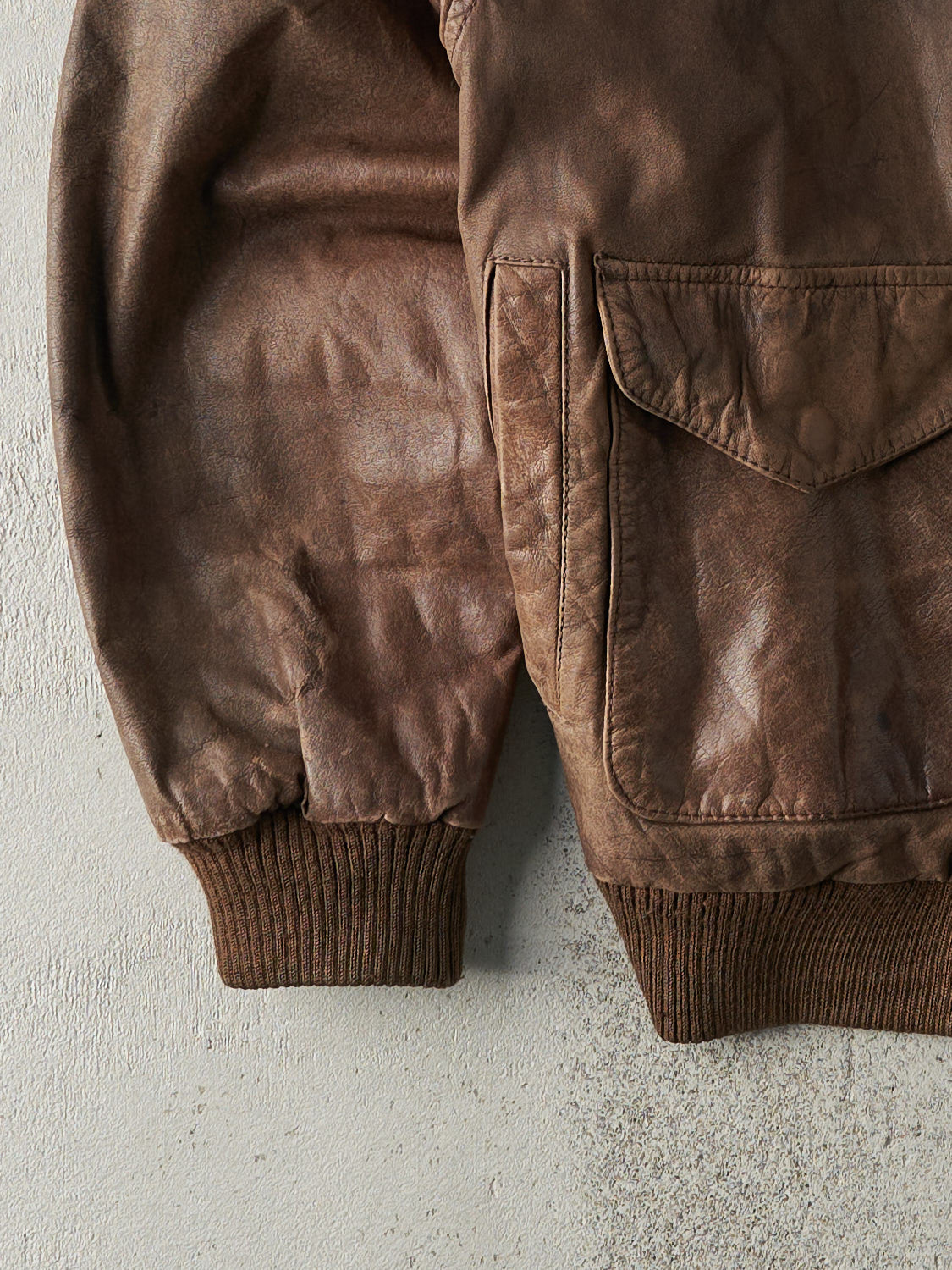 Vintage 80s Brown Hunters Run Leather Jacket (S/M)