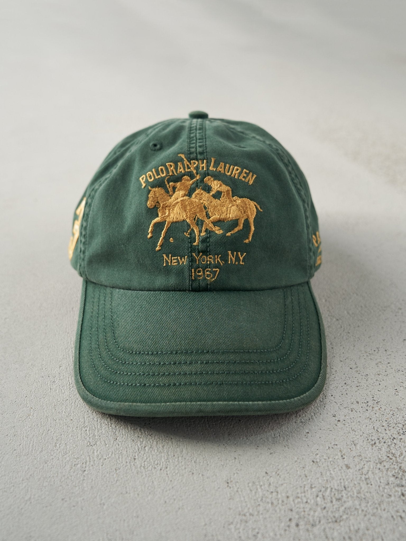 Vintage 90s Green Polo Ralph Lauren Embroidered Strapback Hat