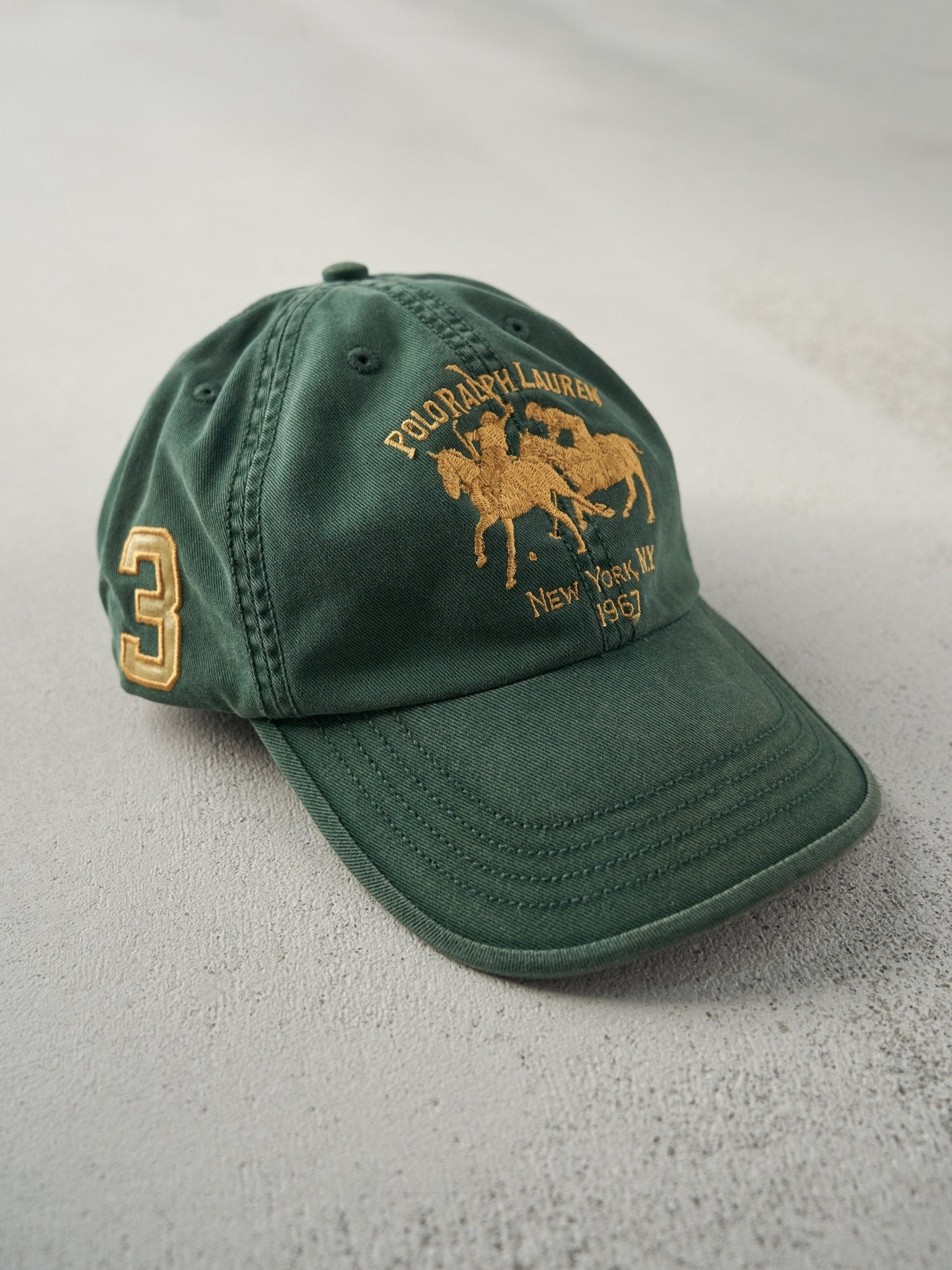 Vintage 90s Green Polo Ralph Lauren Embroidered Strapback Hat
