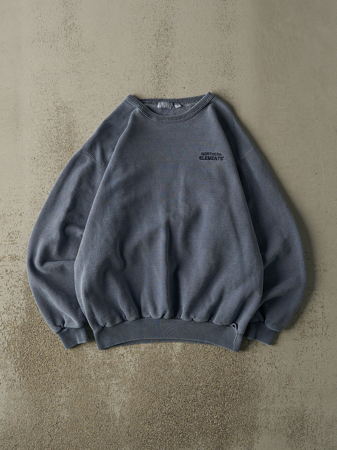 Vintage 90s  Washed Blue Northern Elements Embroidered Crewneck  (M/L)