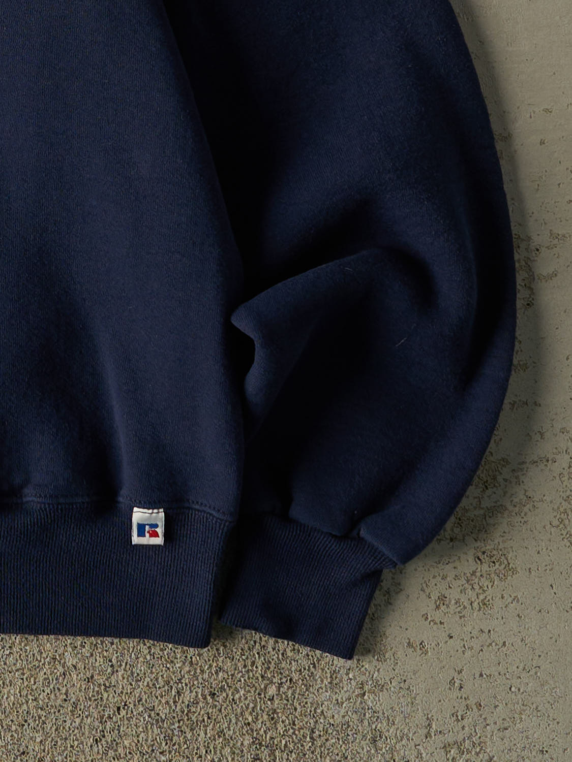 Vintage 90s  Navy Blue Russell Athletic Blank Crewneck (S/M)