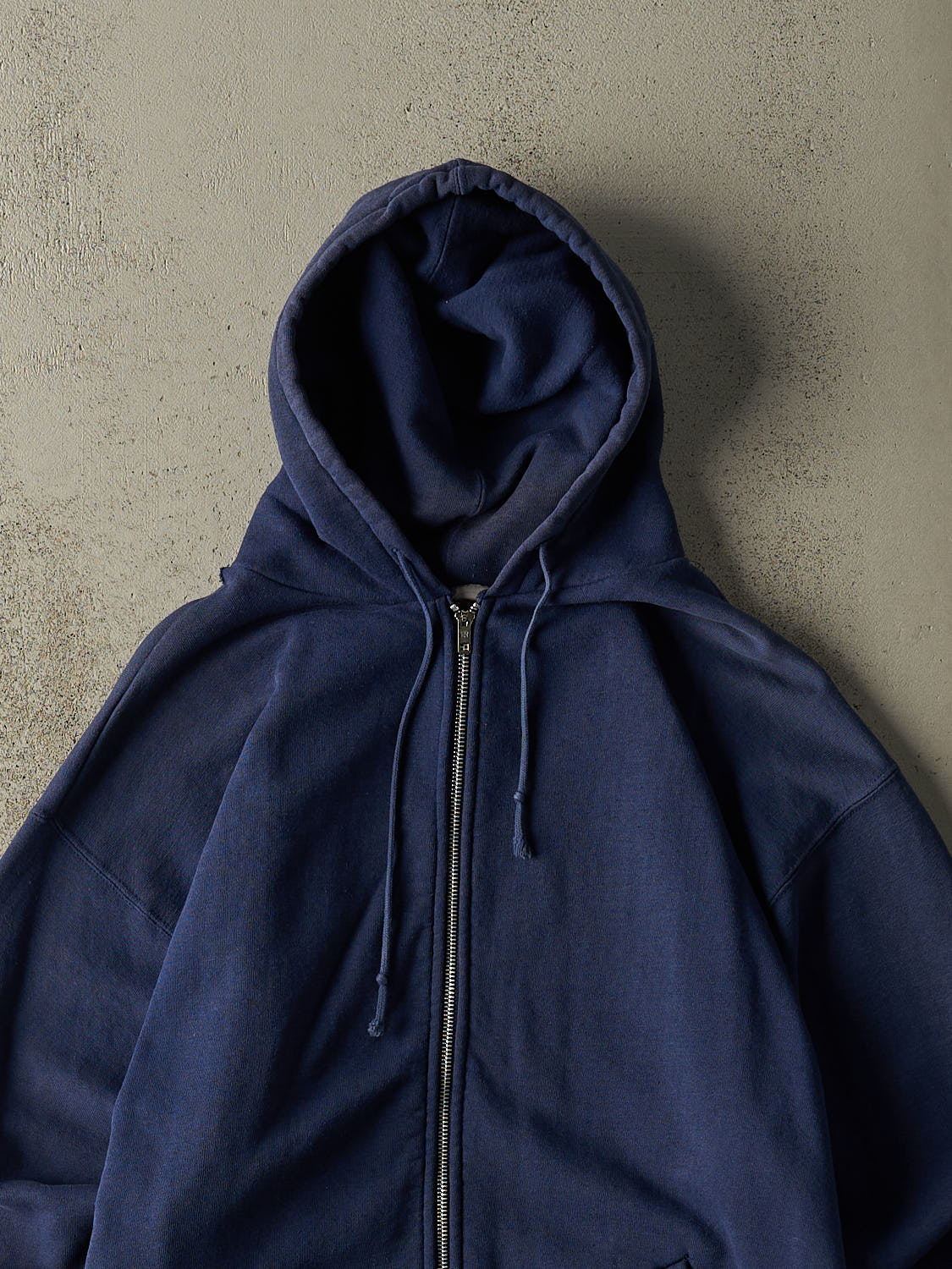 Vintage 90s Navy Blue Blank Zip Up  Hoodie (M)