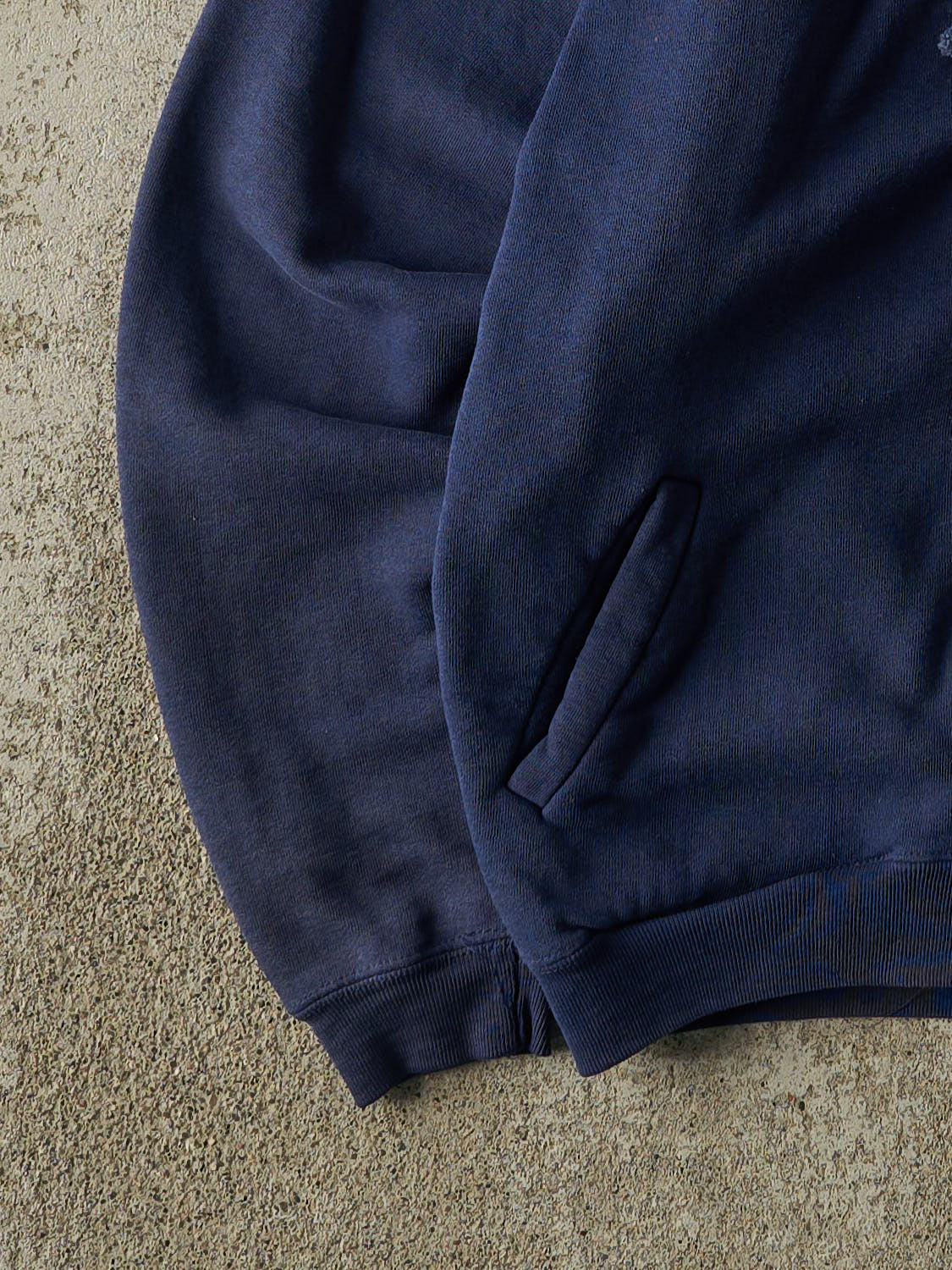 Vintage 90s Navy Blue Blank Zip Up  Hoodie (M)