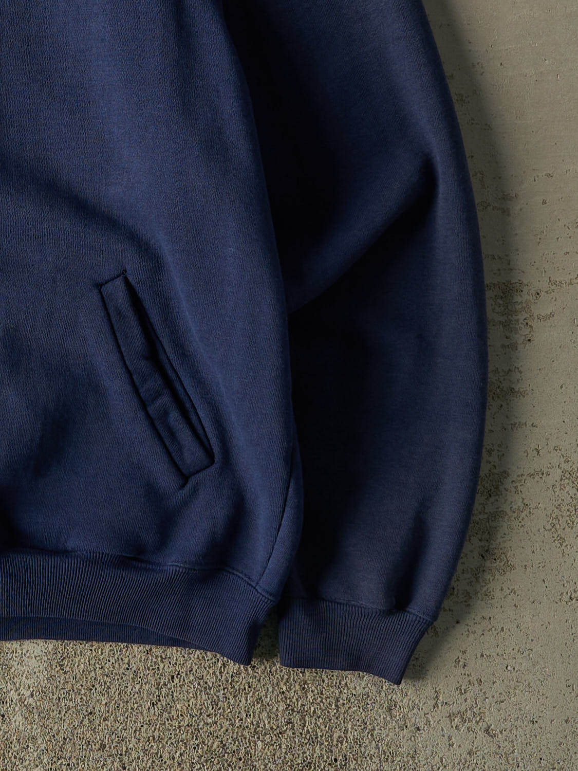 Vintage 90s Navy Blue Blank Zip Up  Hoodie (M)