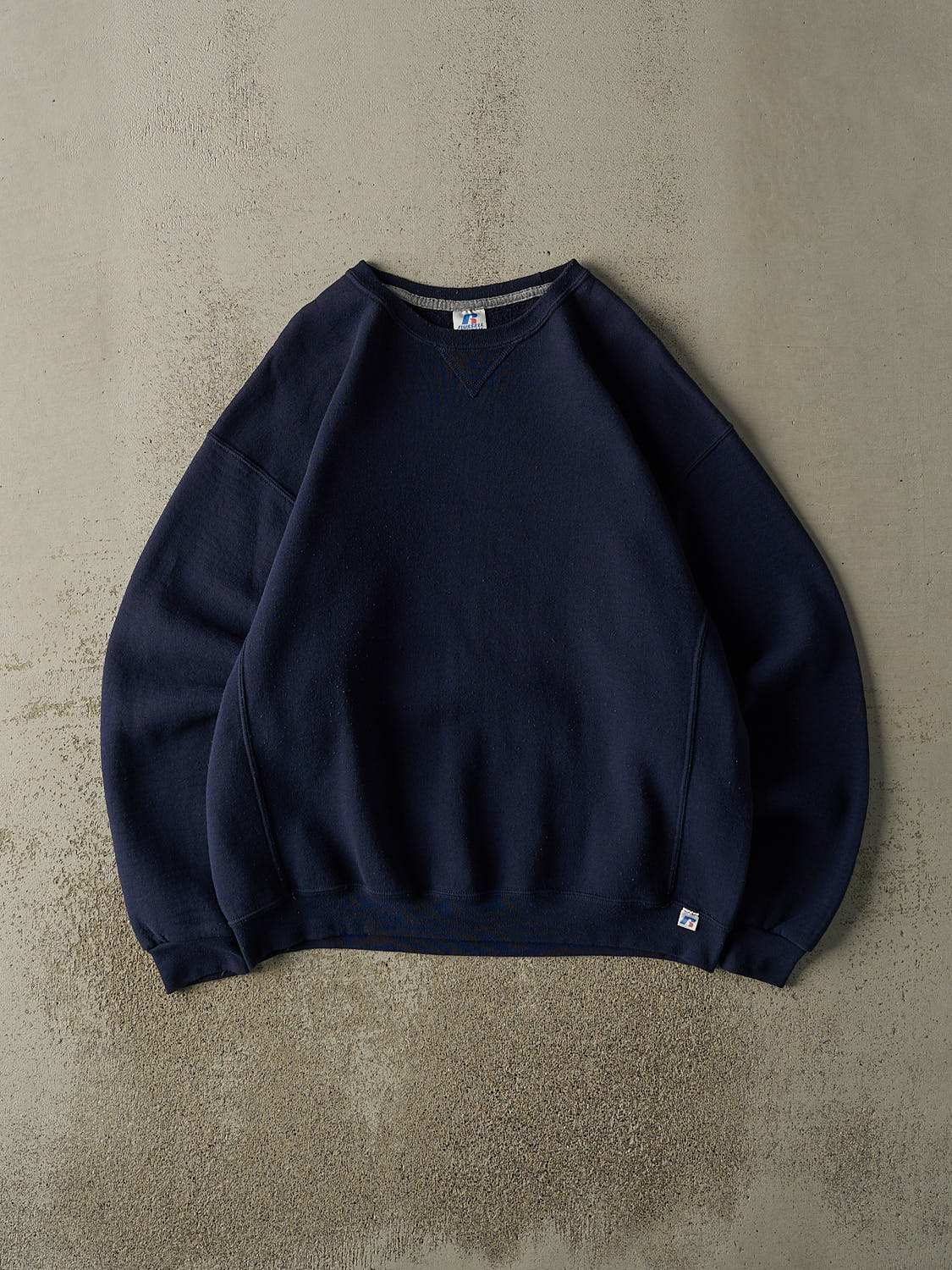 Vintage Y2K Navy Blue Russell Athletic Blank Crewneck (XL)