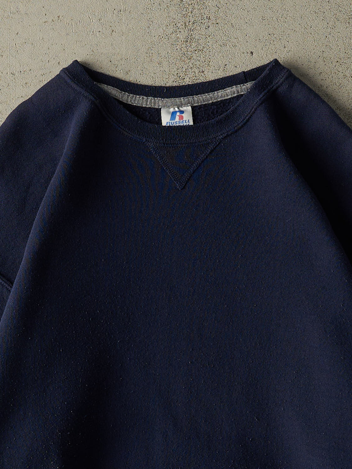Vintage Y2K Navy Blue Russell Athletic Blank Crewneck (XL)