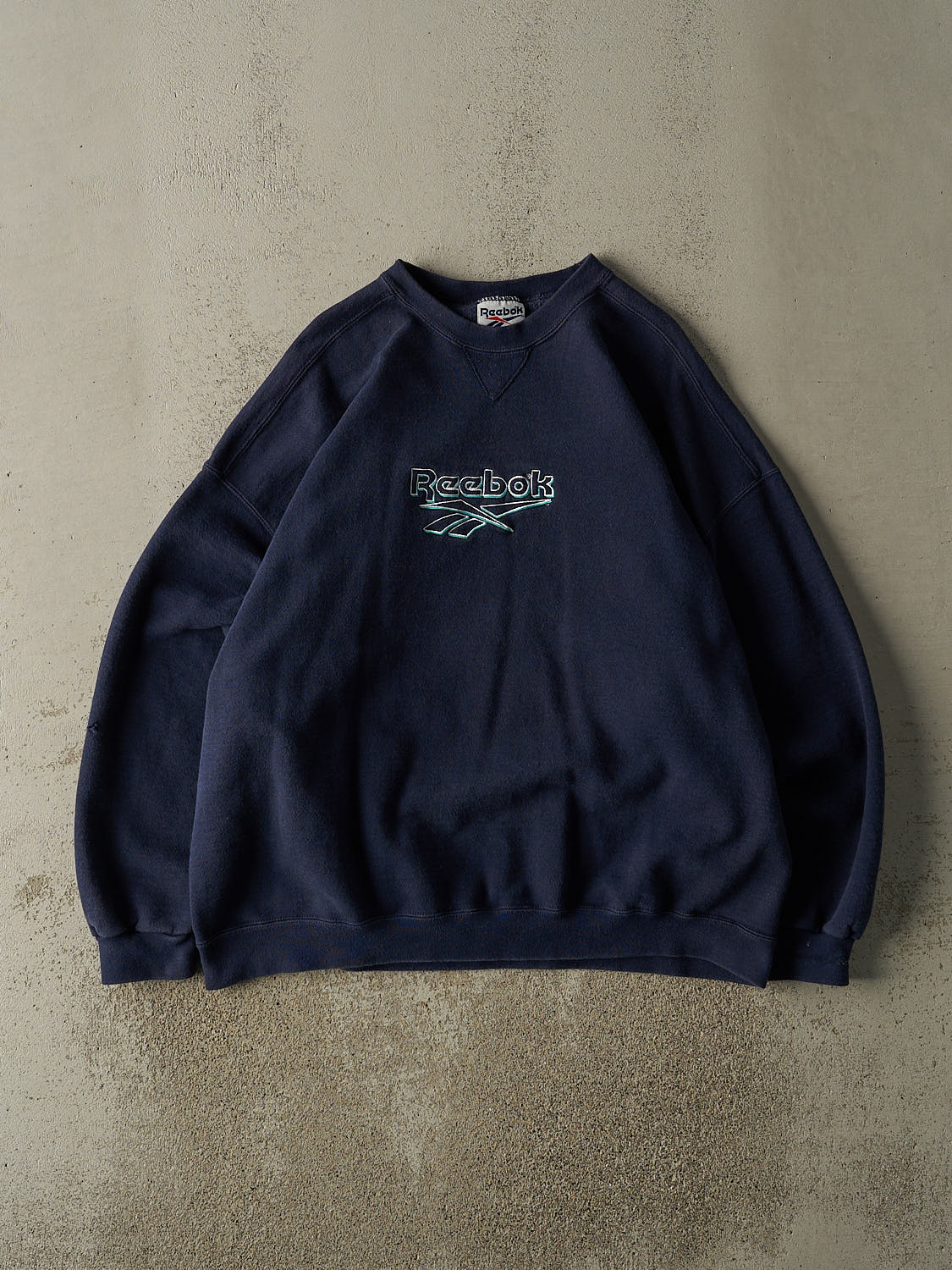 Vintage 90s  Navy Blue Reebok Embroidered Crewneck (XL)