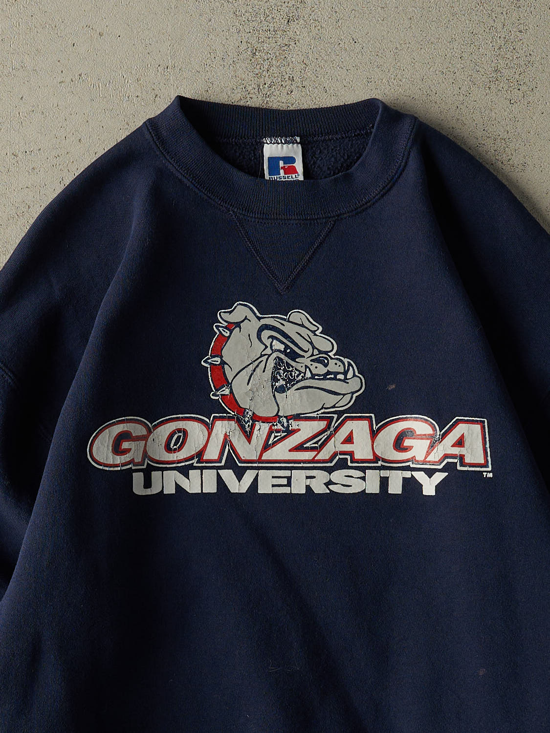 Vintage 90s Navy Blue Gonzaga University Bulldogs Russell Athletic  Crewneck (M/L)