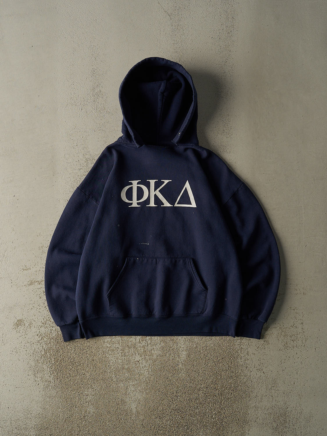 Vintage 90s Navy Blue Greek Symbol  Hoodie (L/XL)