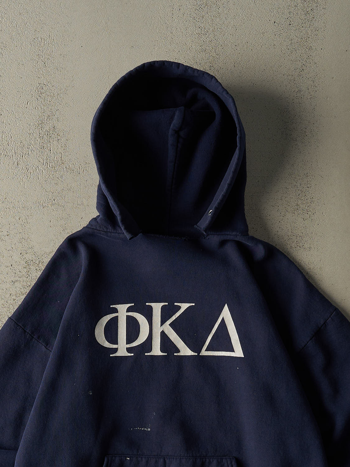Vintage 90s Navy Blue Greek Symbol  Hoodie (L/XL)