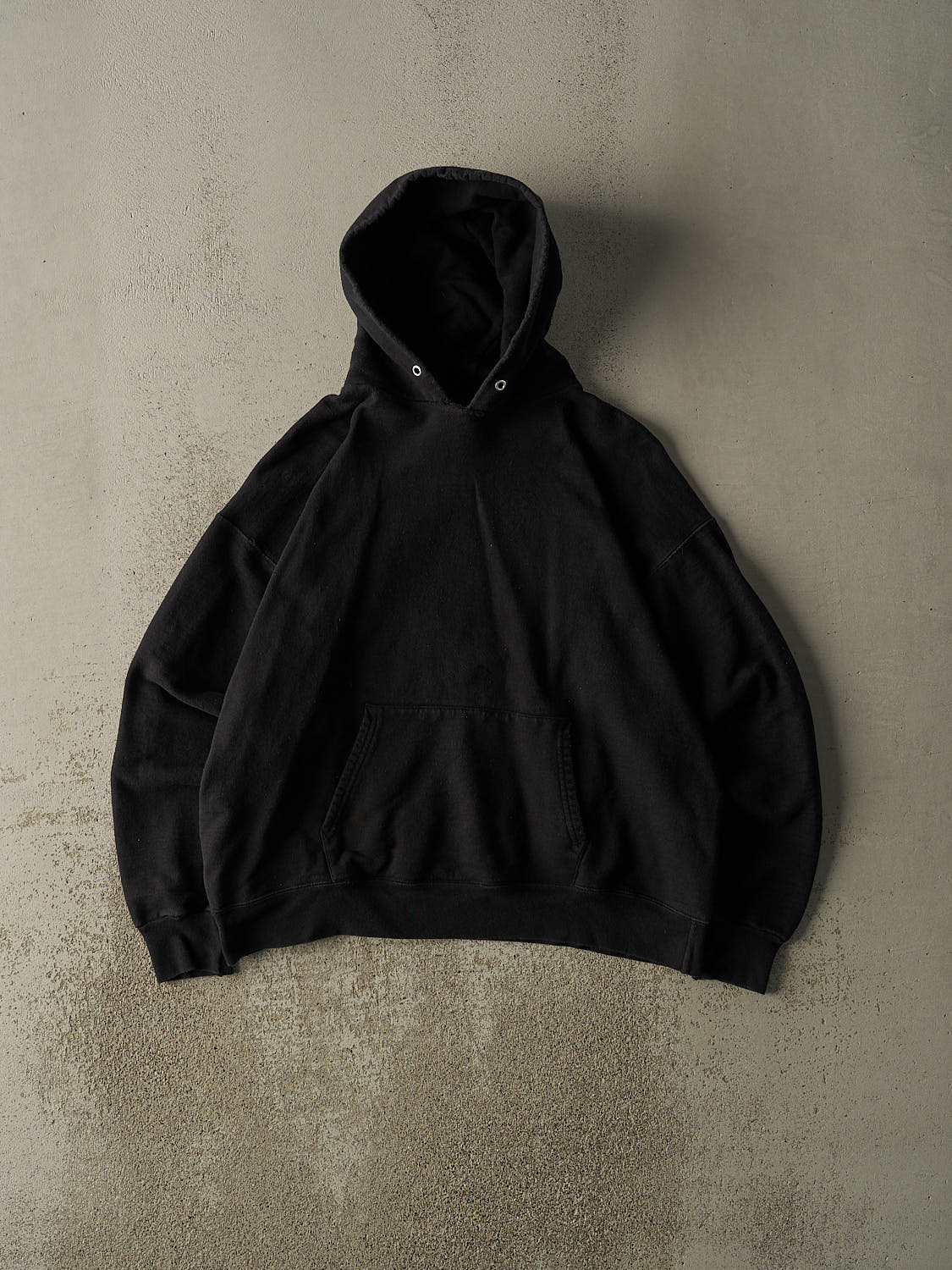 Vintage 90s Black Blank Boxy Hoodie (L/XL)