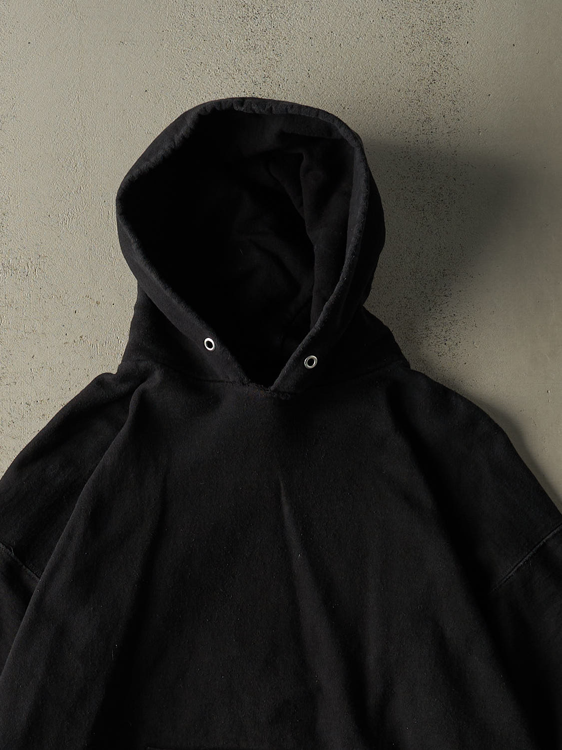 Vintage 90s Black Blank Boxy Hoodie (L/XL)