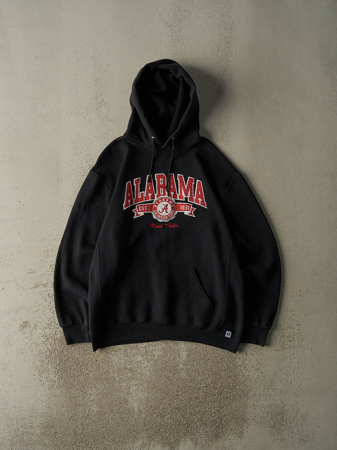 Vintage Y2K Black Alabama Crimson Tide Russell Athletic Embroidered Hoodie (XL)