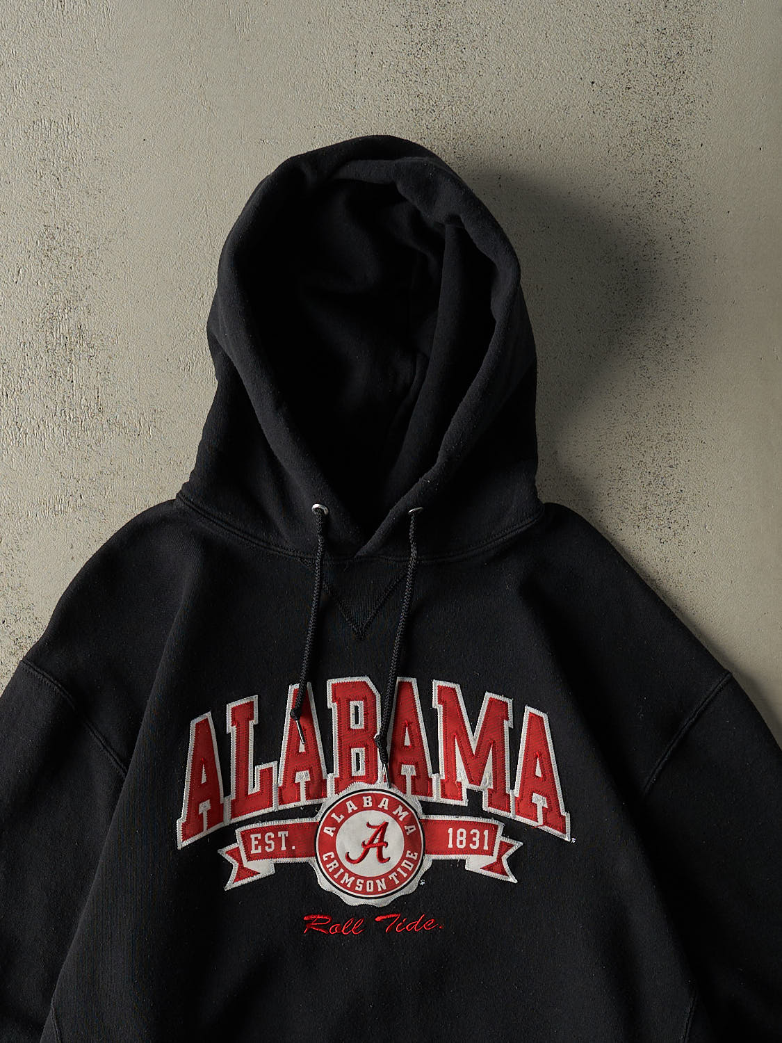 Vintage Y2K Black Alabama Crimson Tide Russell Athletic Embroidered Hoodie (XL)