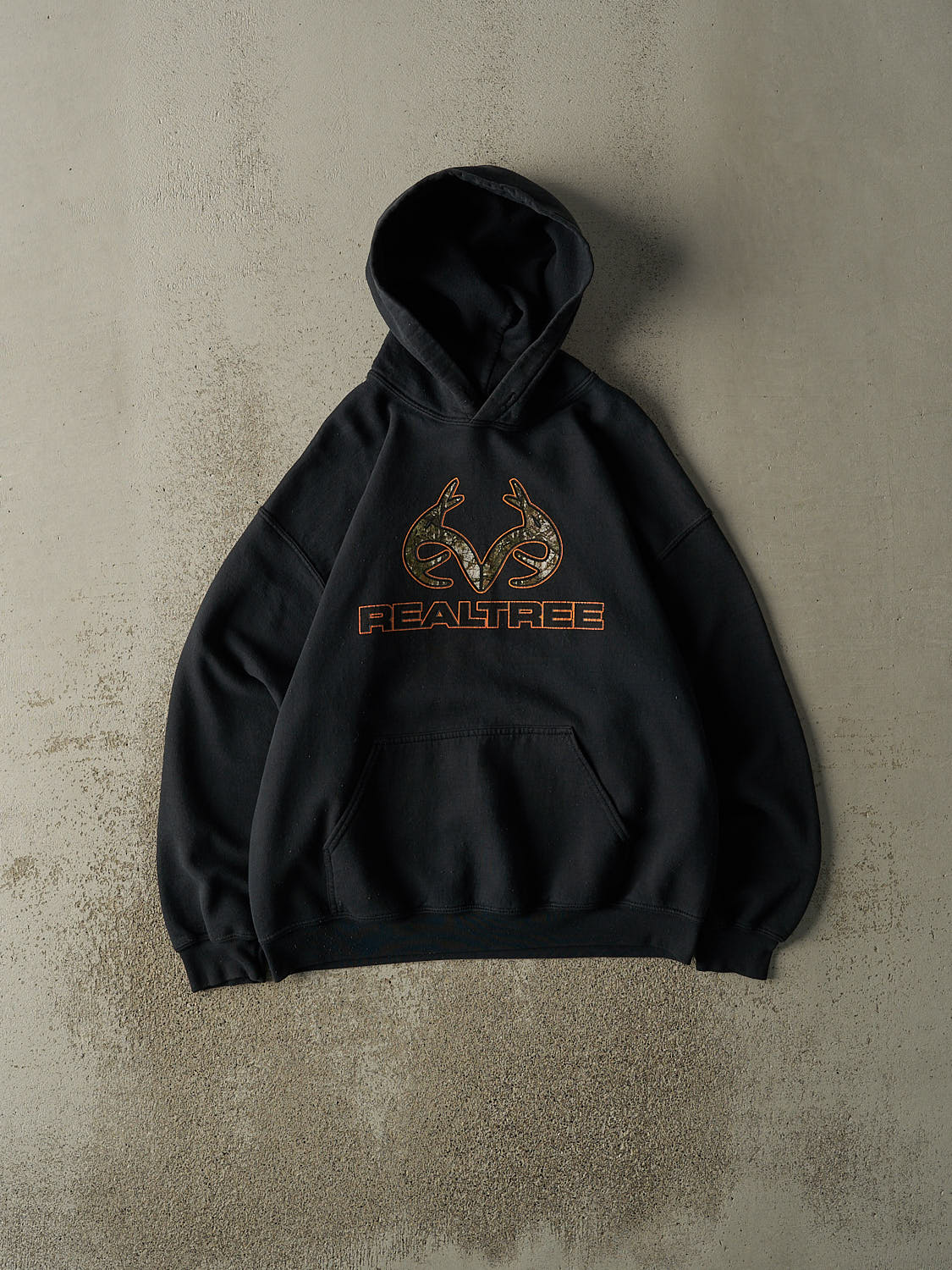 Vintage 90s Black Realtree Logo  Hoodie (L)